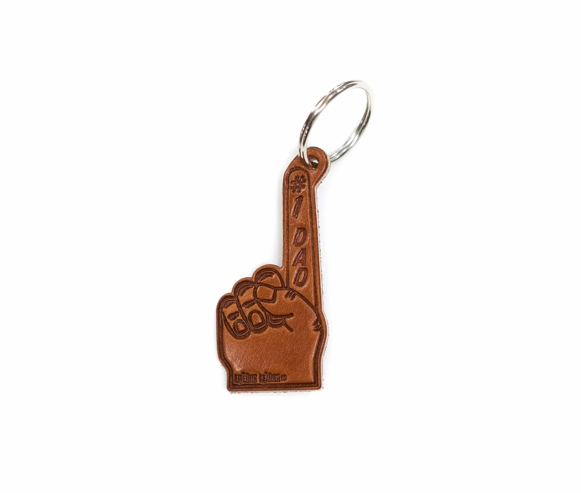 #1 Dad Leather Keychain