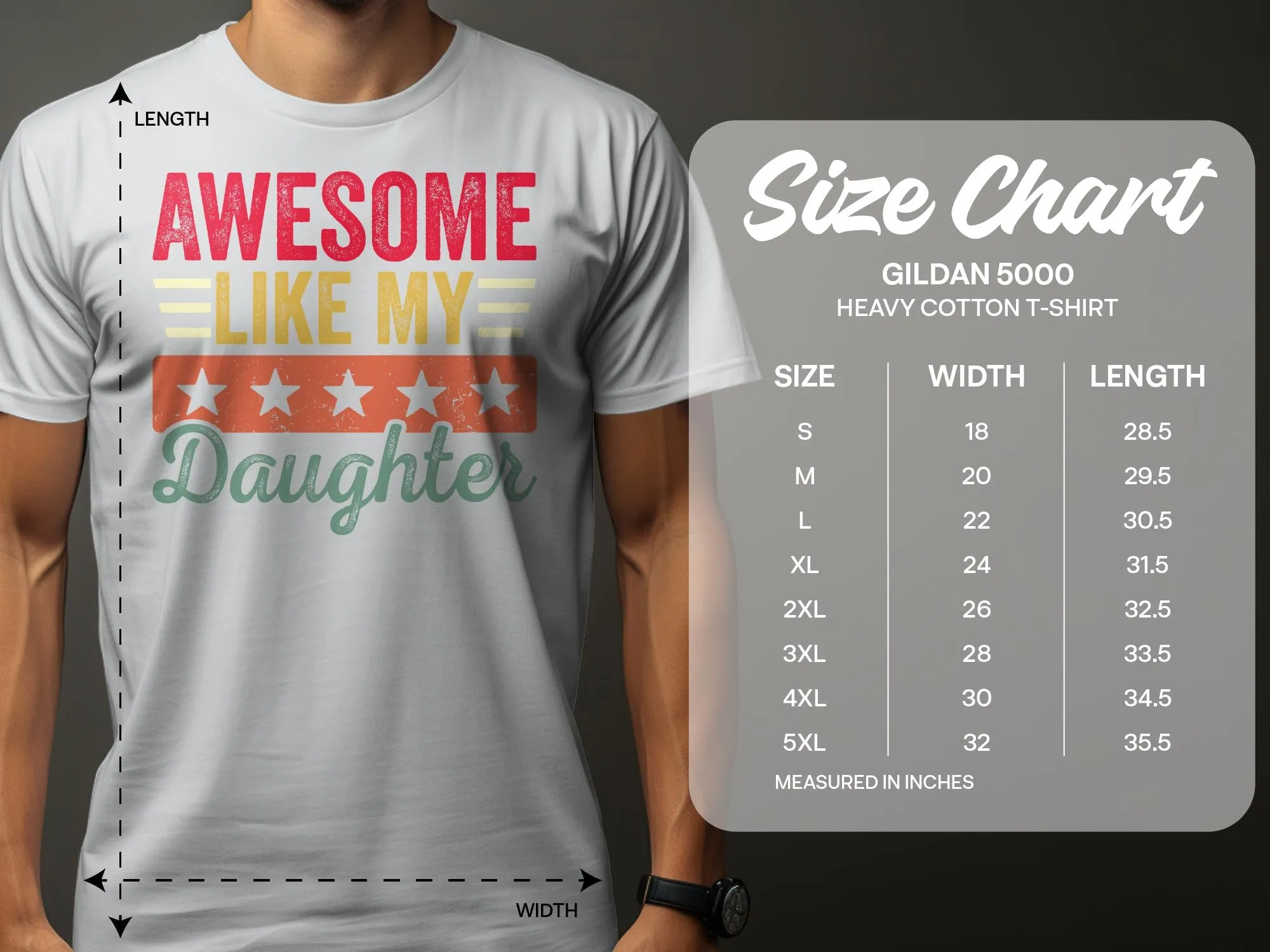 Awesome Like My Daughter T-Shirt, Funny Fathers Day Shirt, Cool Birthday Gift for Dad, Retro Style Dad Tee, Graphic Daddy Shirt