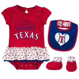 Baby Girl I Heart The Rangers Skirted Bodysuit Set