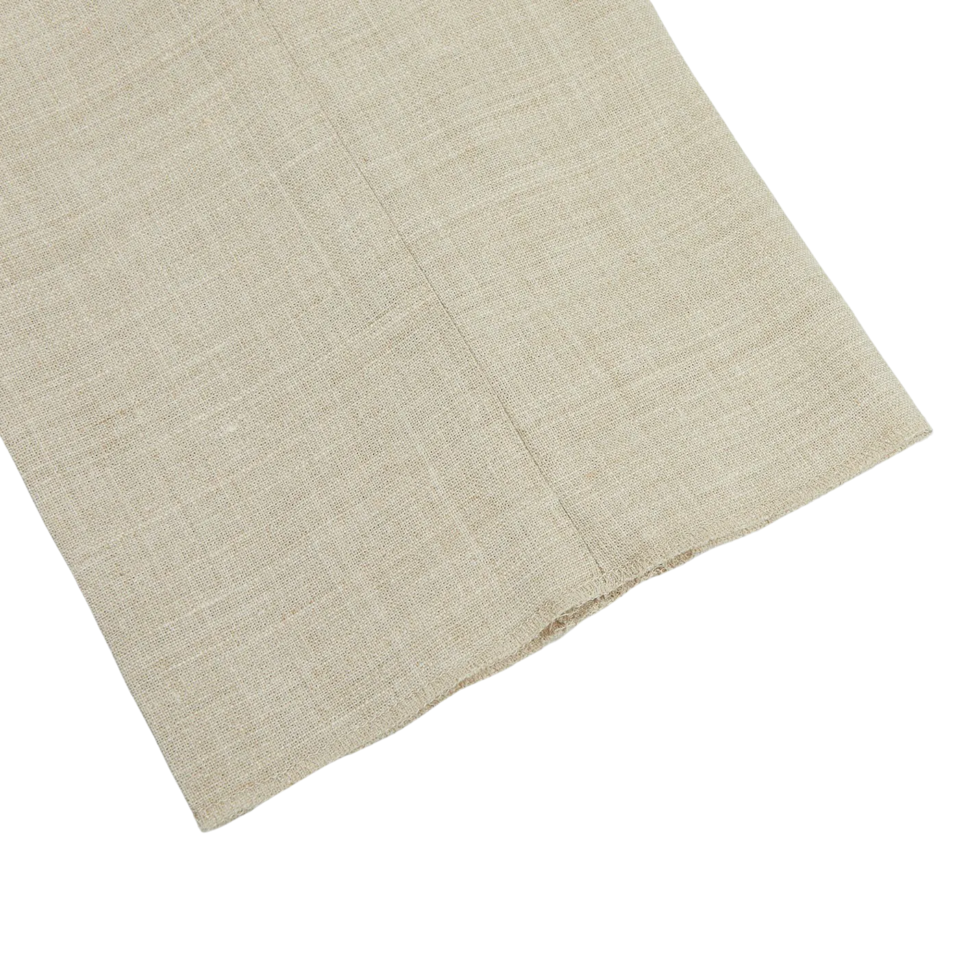 Beige Melange Wool Linen Pleated Trousers