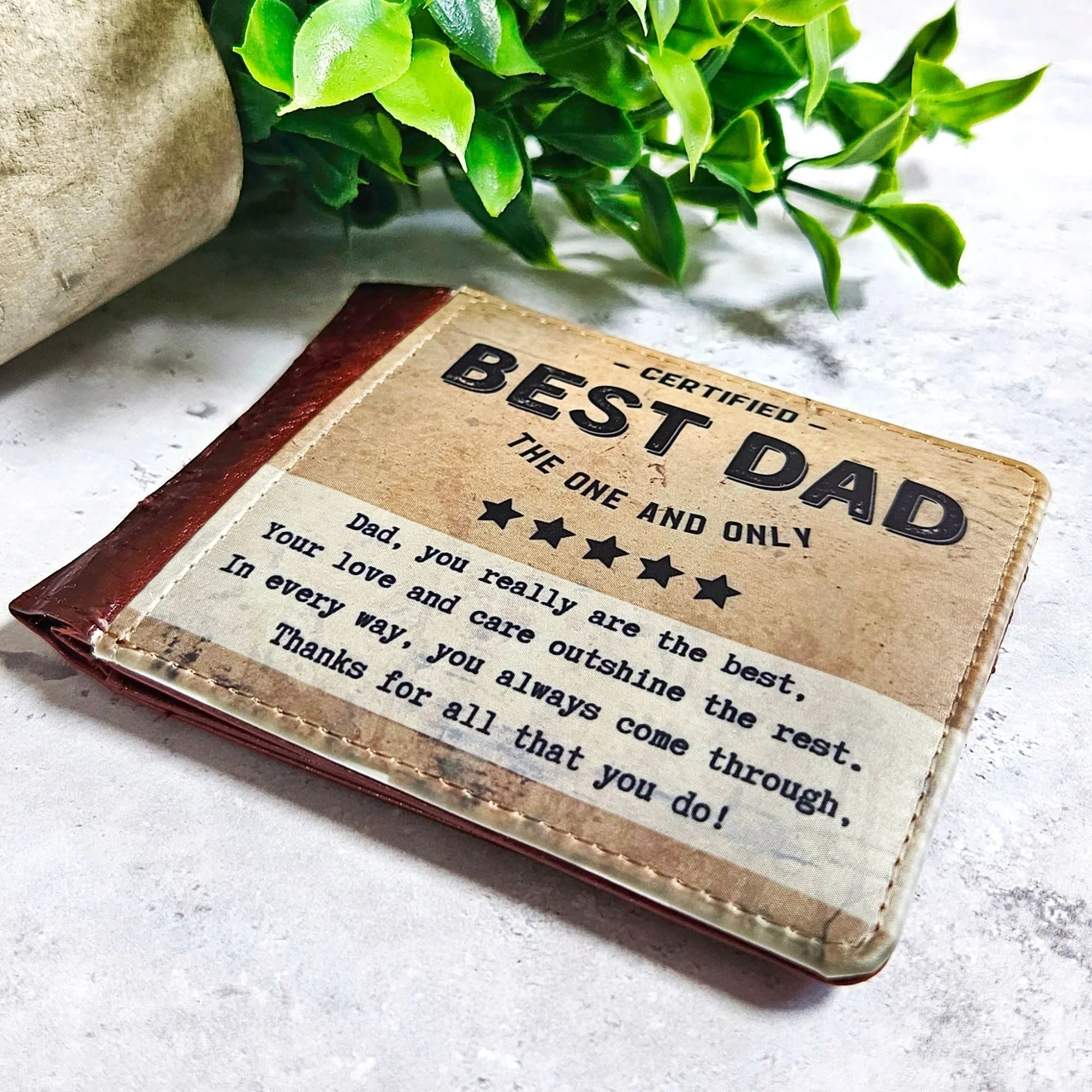 Best Dad Wallet with Sweet Poem - Birthday Gift - Father's Day Gift