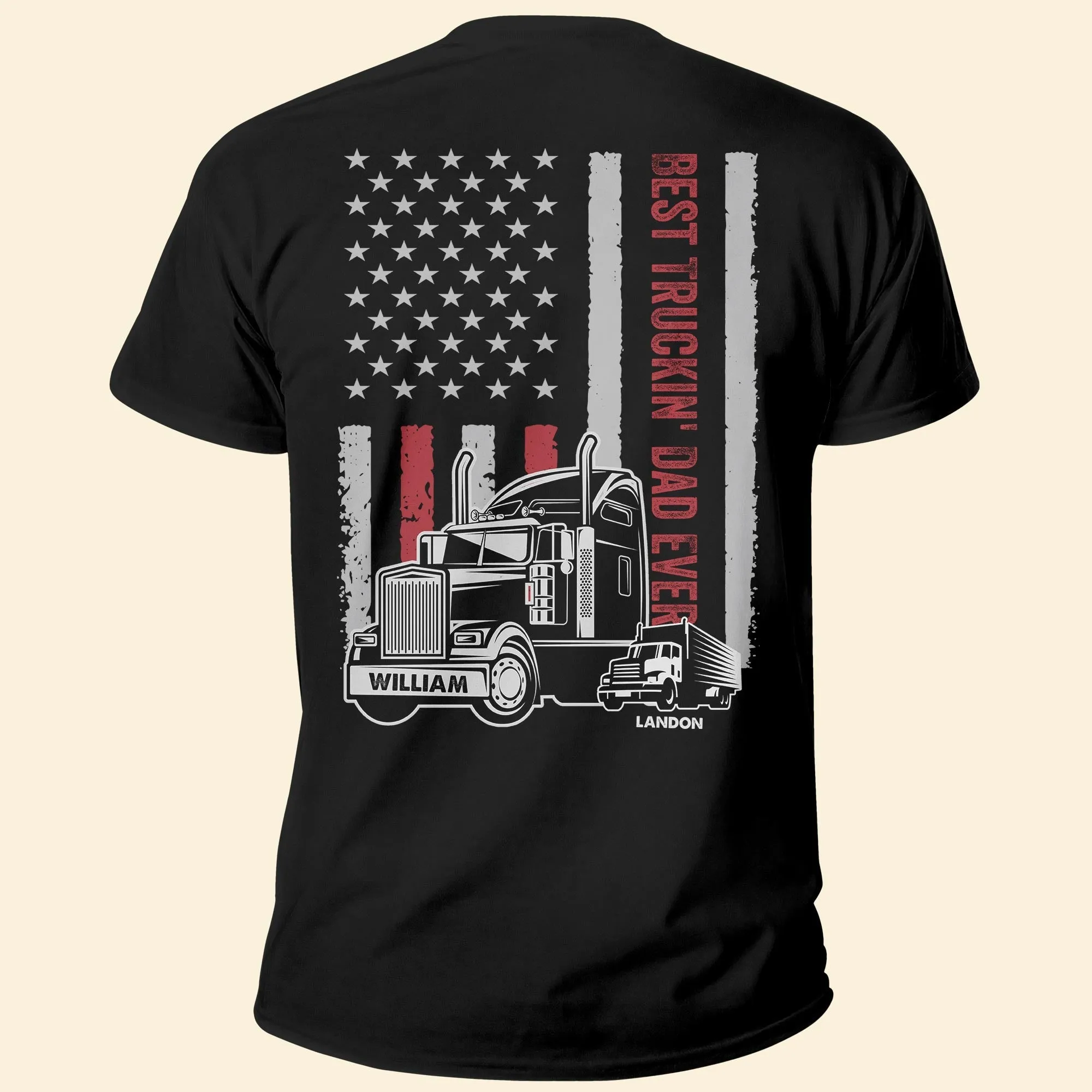 Best Truckin' Dad Ever - Personalized Shirt - Father's Day, Birthday, Gift For Trucker Dad, Papa, Daddy, Grandpa