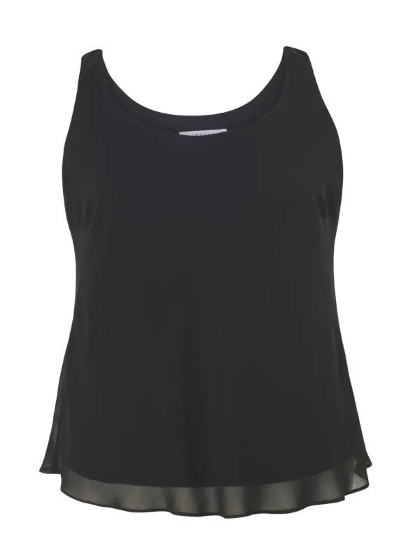 Black Crepe Chiffon Camisole