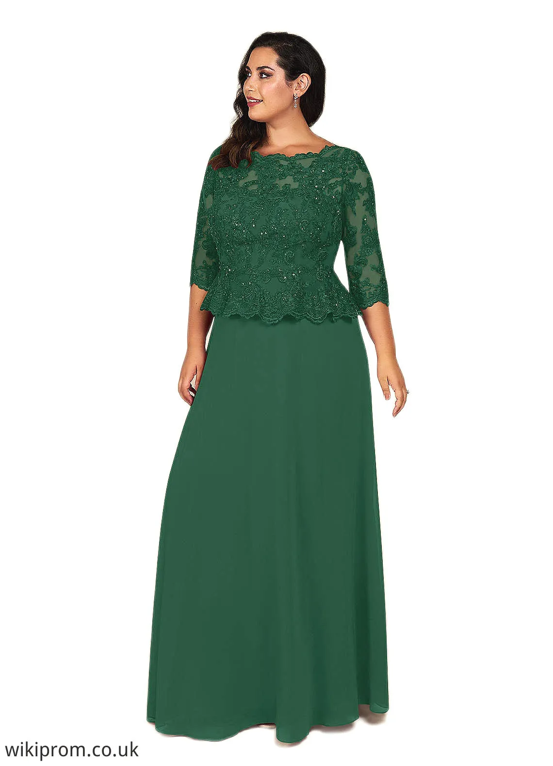 Brooklyn A-Line Sequins Lace Floor-Length Dress SWKP0019891