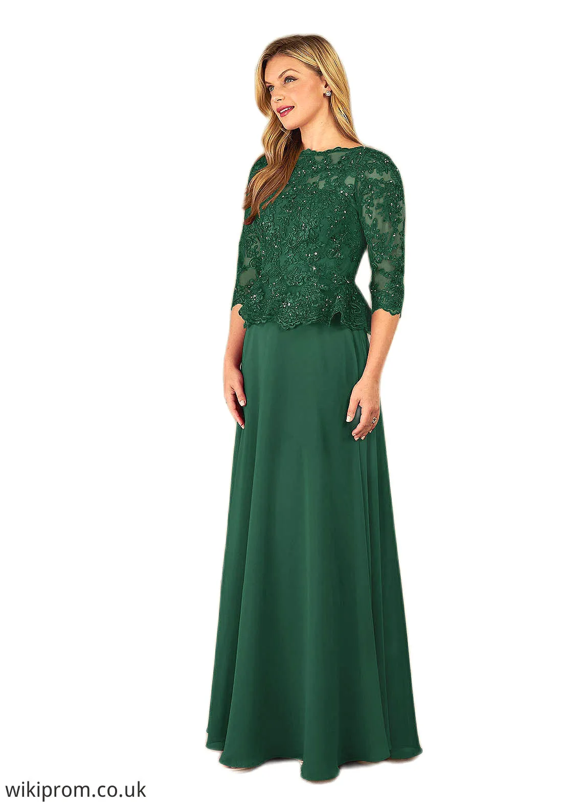 Brooklyn A-Line Sequins Lace Floor-Length Dress SWKP0019891