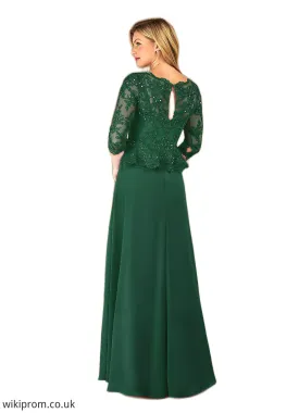 Brooklyn A-Line Sequins Lace Floor-Length Dress SWKP0019891