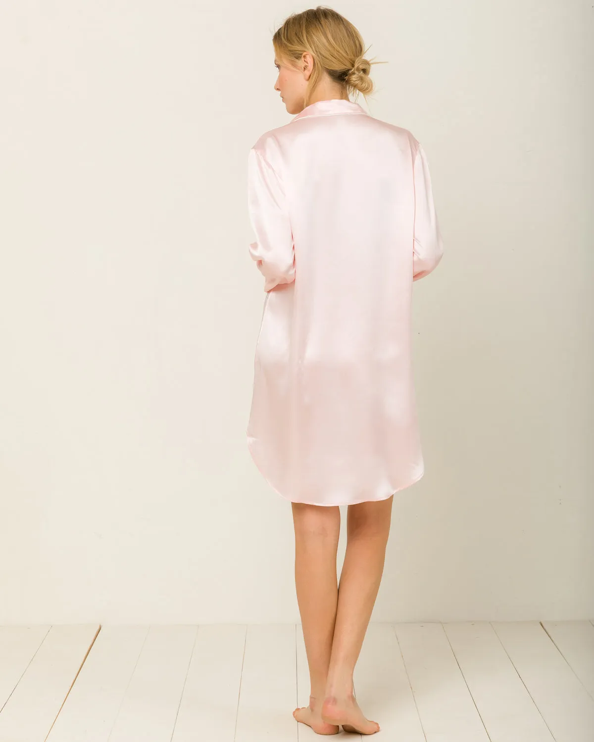 Camilla Silk Nightshirt in Candy Rose