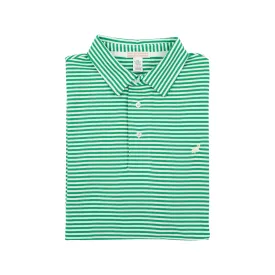 Croquet Party Polo (Men's) - Kiawah Kelly Green Stripe with Bellport Butter Yellow Stork