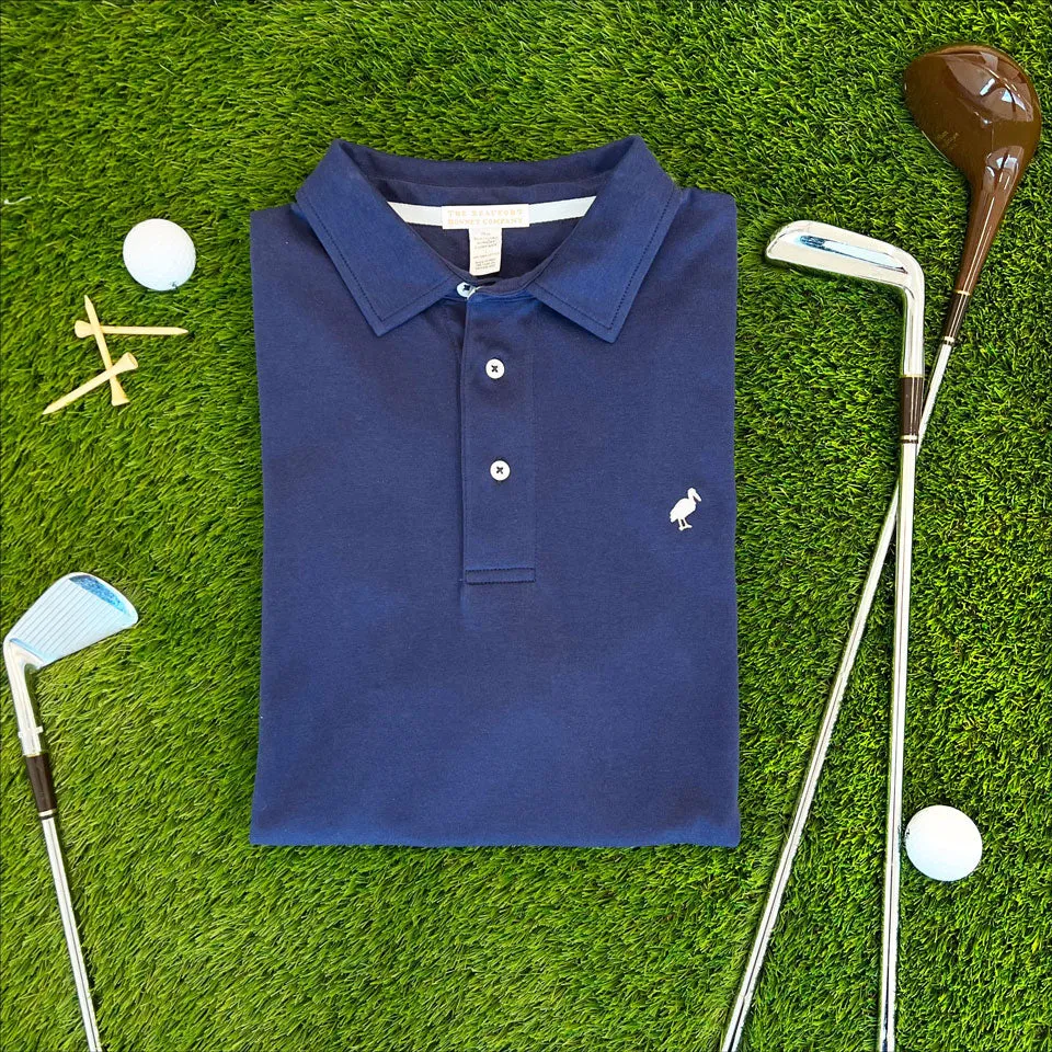 Croquet Party Polo (Men's) - Nantucket Navy with Worth Avenue White Stork