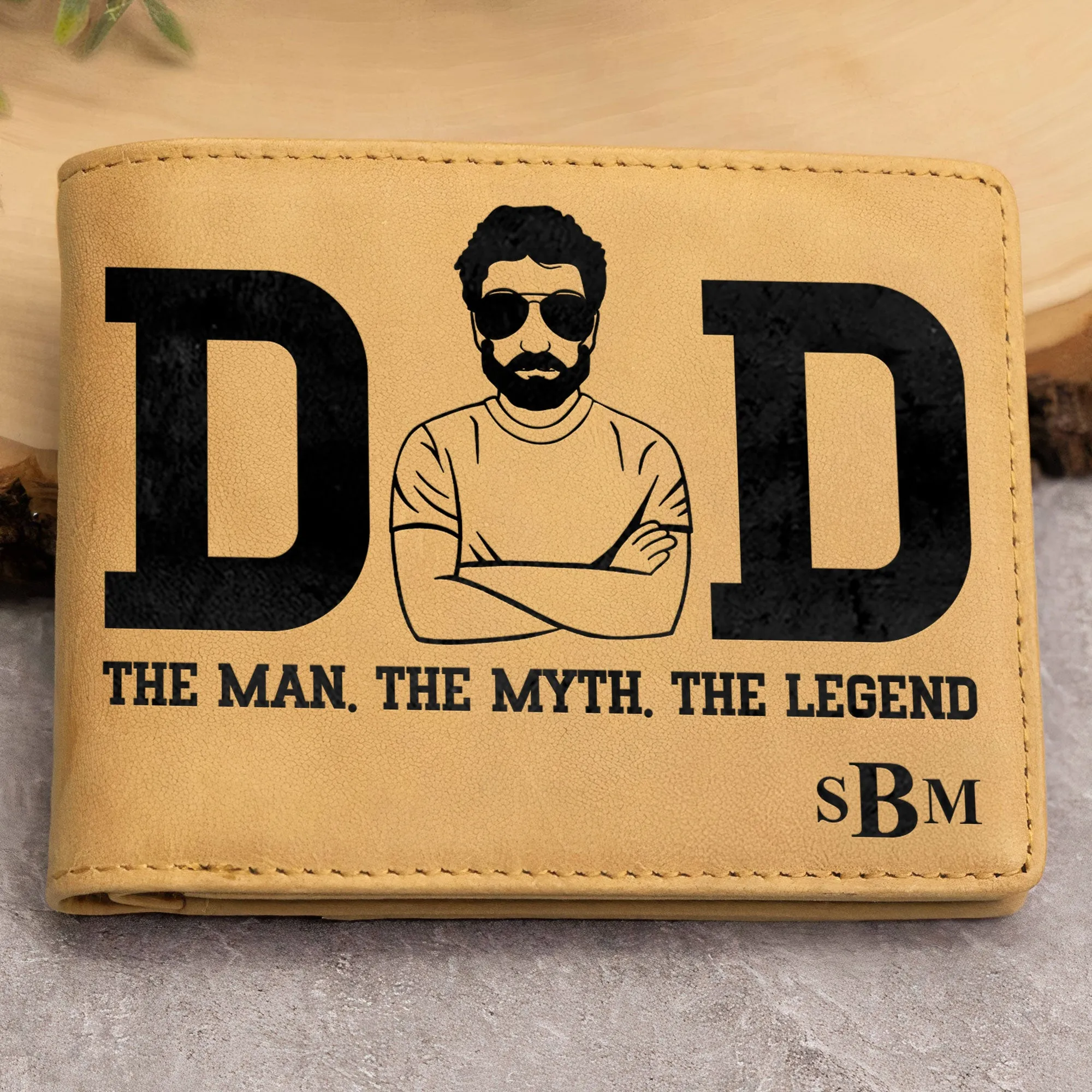 Dad - The Man The Myth The Legend - Personalized Leather Wallet