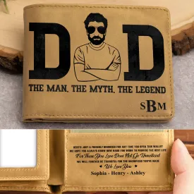 Dad - The Man The Myth The Legend - Personalized Leather Wallet