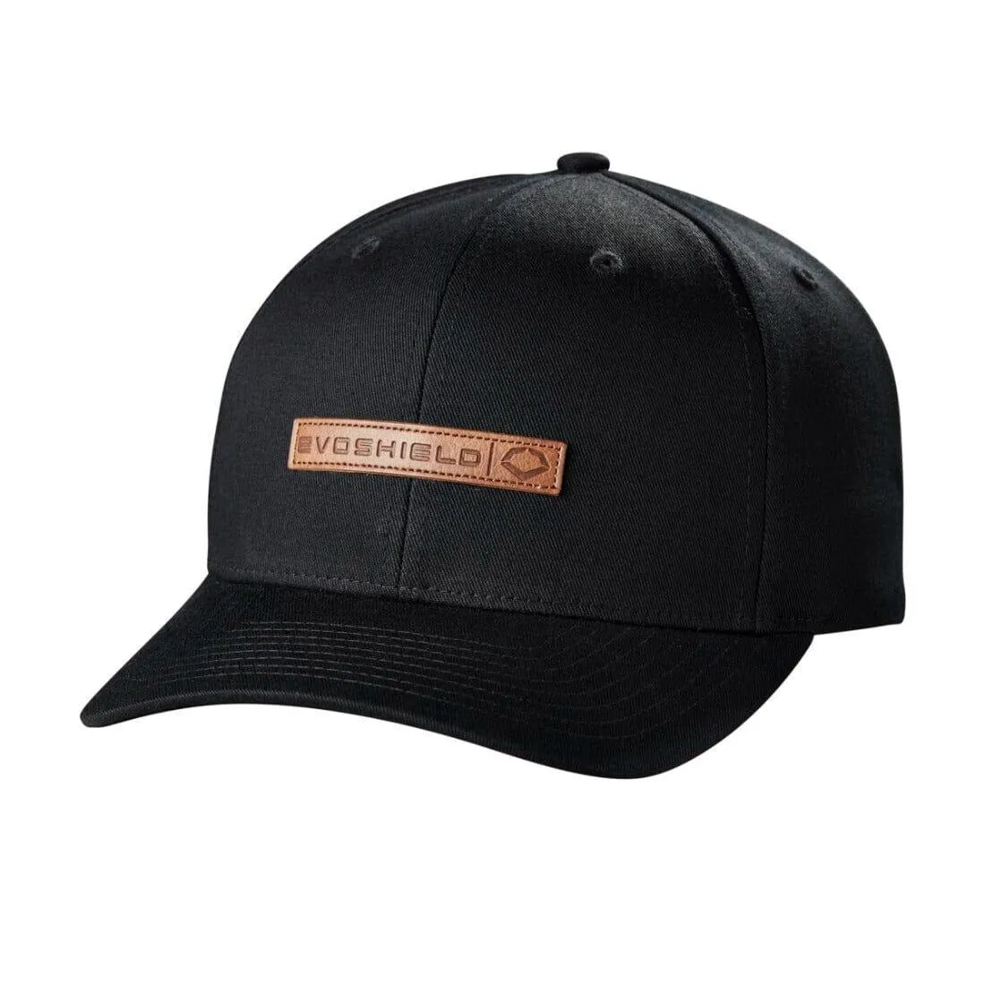 Evoshield Mocha Leather Patch Loopback Black Hat