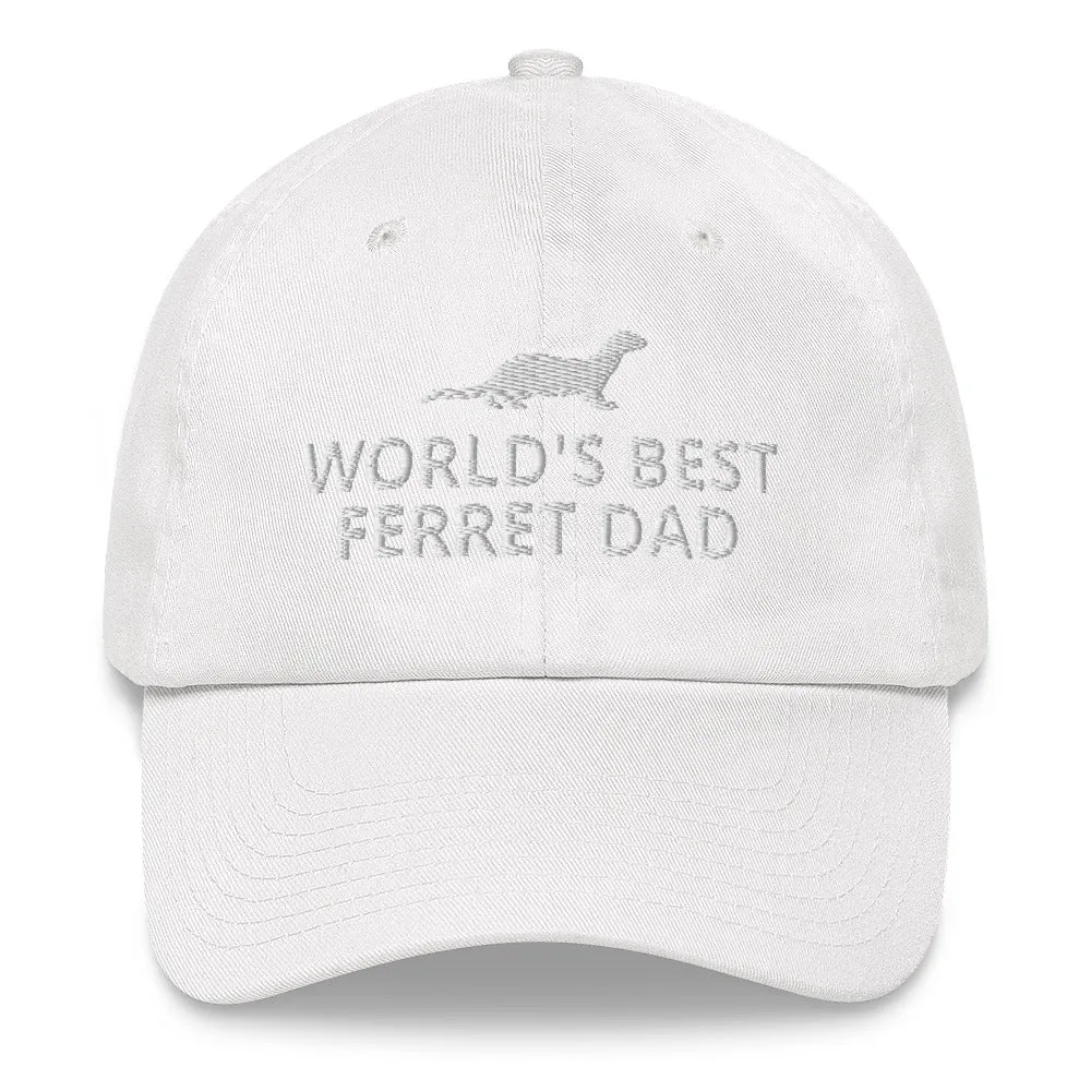 Ferret Hat | World's Best Ferret Dad | Perfect gift for the Pet Ferret lover! | Multiple Hat Colors Available