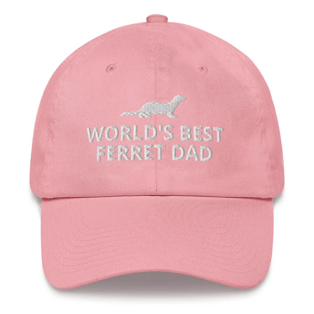 Ferret Hat | World's Best Ferret Dad | Perfect gift for the Pet Ferret lover! | Multiple Hat Colors Available