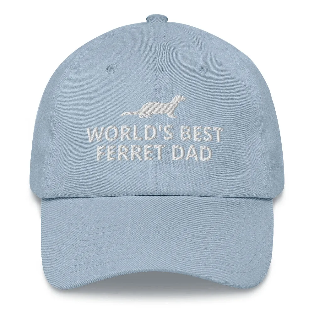 Ferret Hat | World's Best Ferret Dad | Perfect gift for the Pet Ferret lover! | Multiple Hat Colors Available