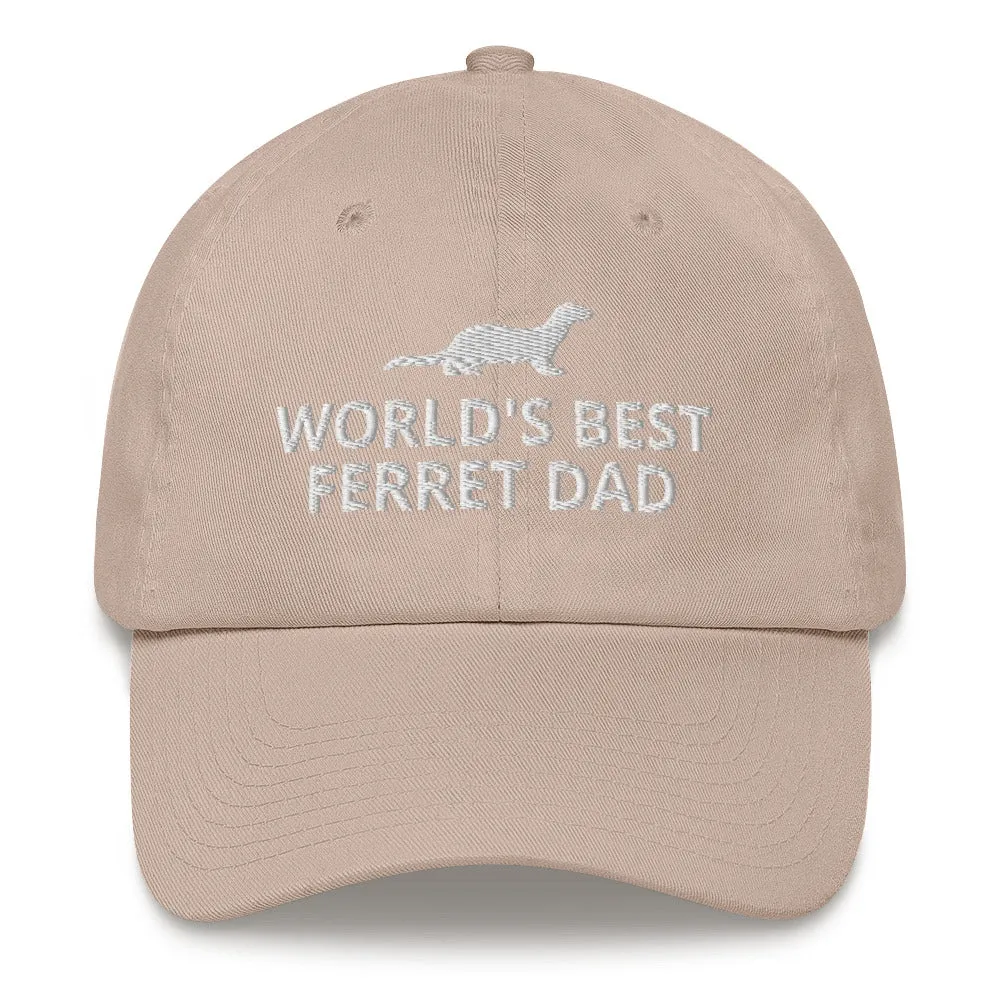 Ferret Hat | World's Best Ferret Dad | Perfect gift for the Pet Ferret lover! | Multiple Hat Colors Available