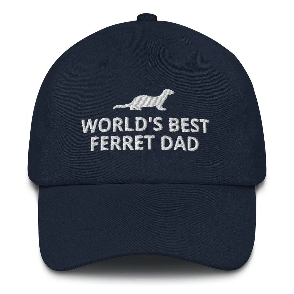 Ferret Hat | World's Best Ferret Dad | Perfect gift for the Pet Ferret lover! | Multiple Hat Colors Available