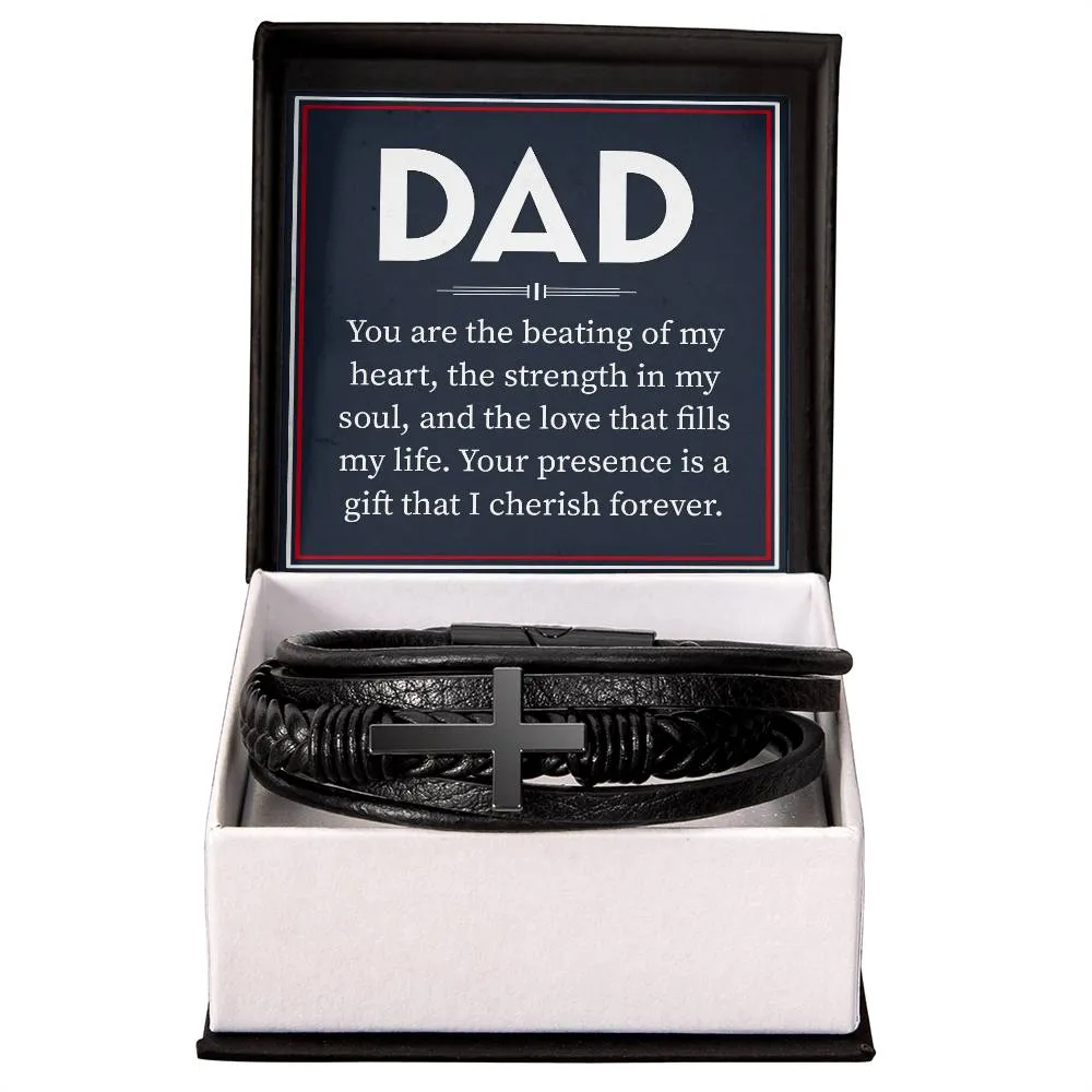 Gifts for Dad Leather Cross Bracelet, Dad Gifts