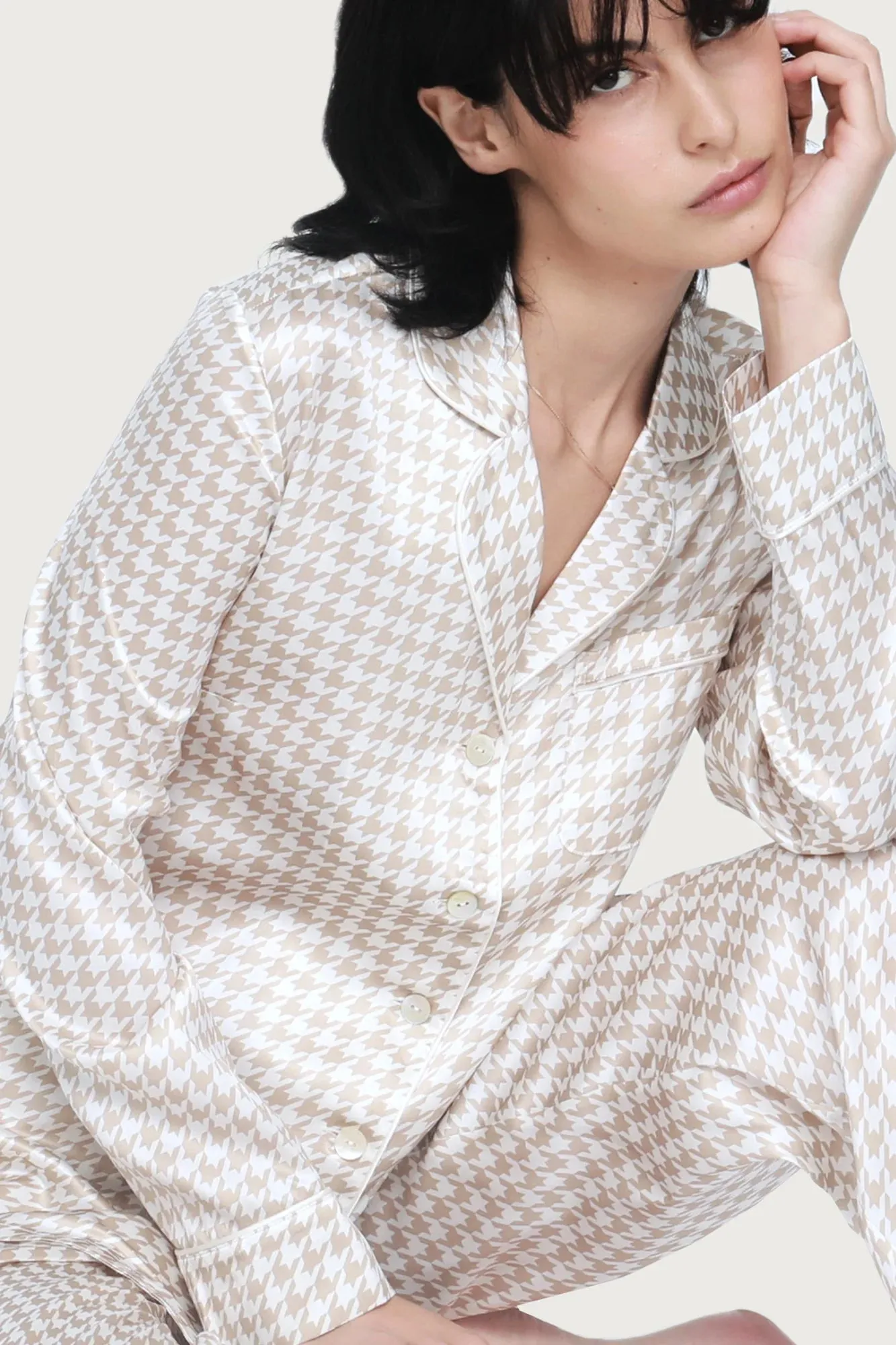 Ginia - Fine Finshes Pyjama | Houndstooth