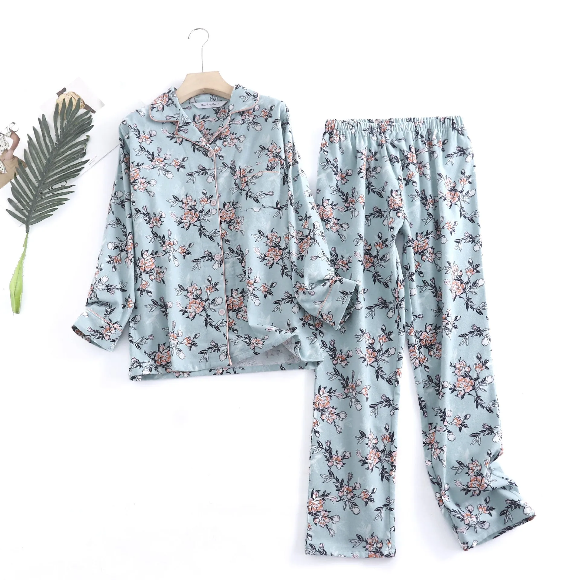 Green Pure Cotton Printed Pajama Set