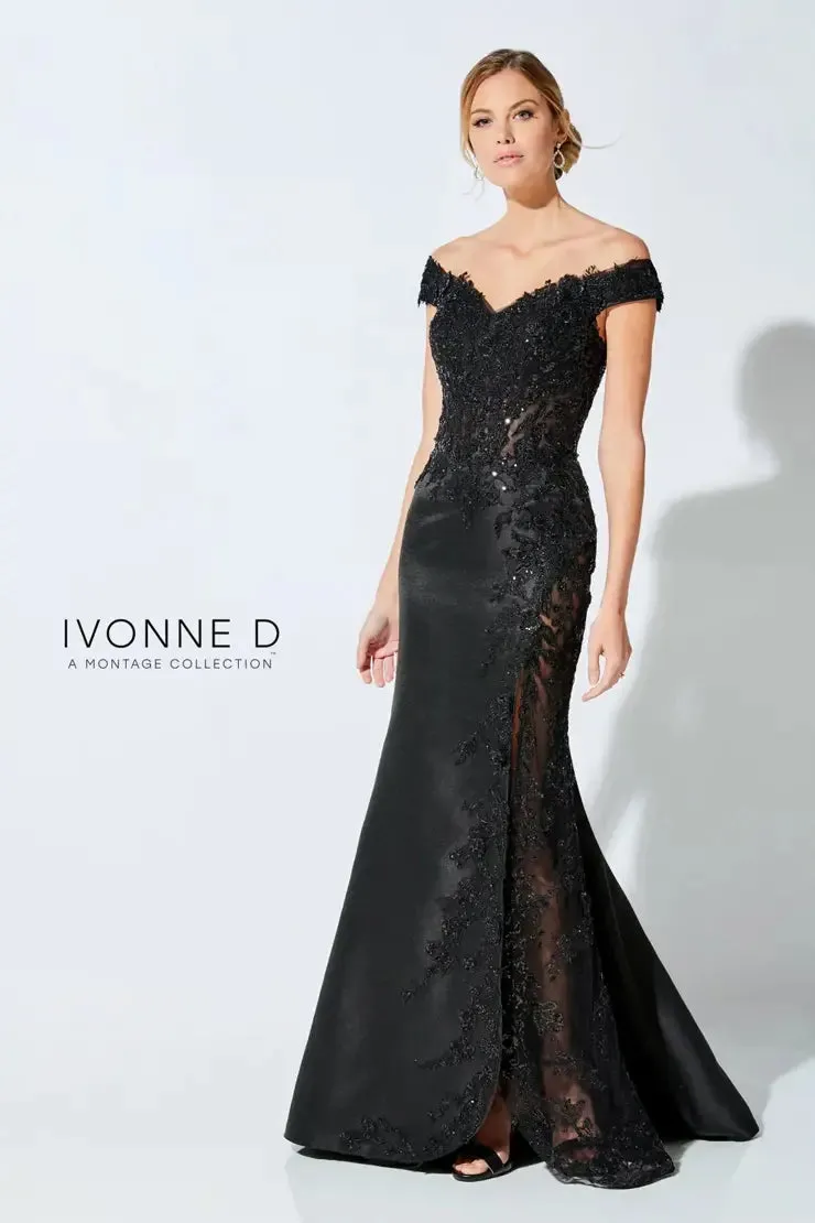 Ivonne D 221D51 Mikado Gown with detachable skirt