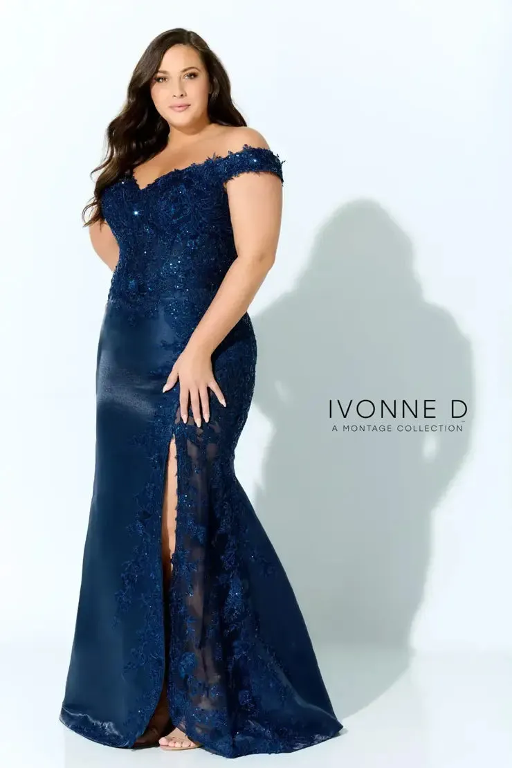 Ivonne D 221D51 Mikado Gown with detachable skirt