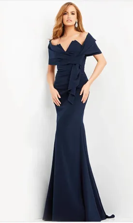 Jovani - 06403 - Ruched Evening Dress with Wrap