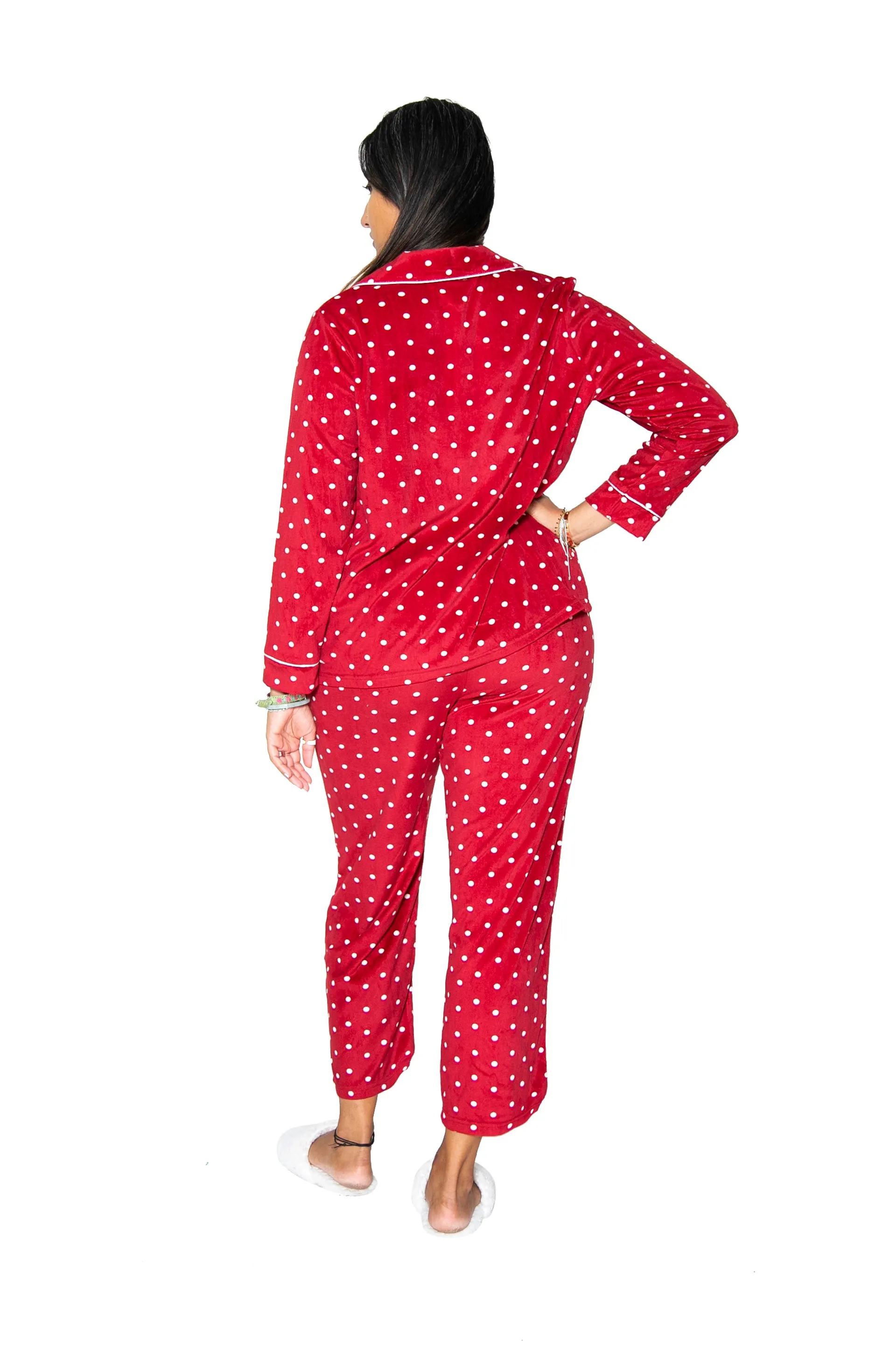 La Cera Sheered Minky Fleece PJ Set