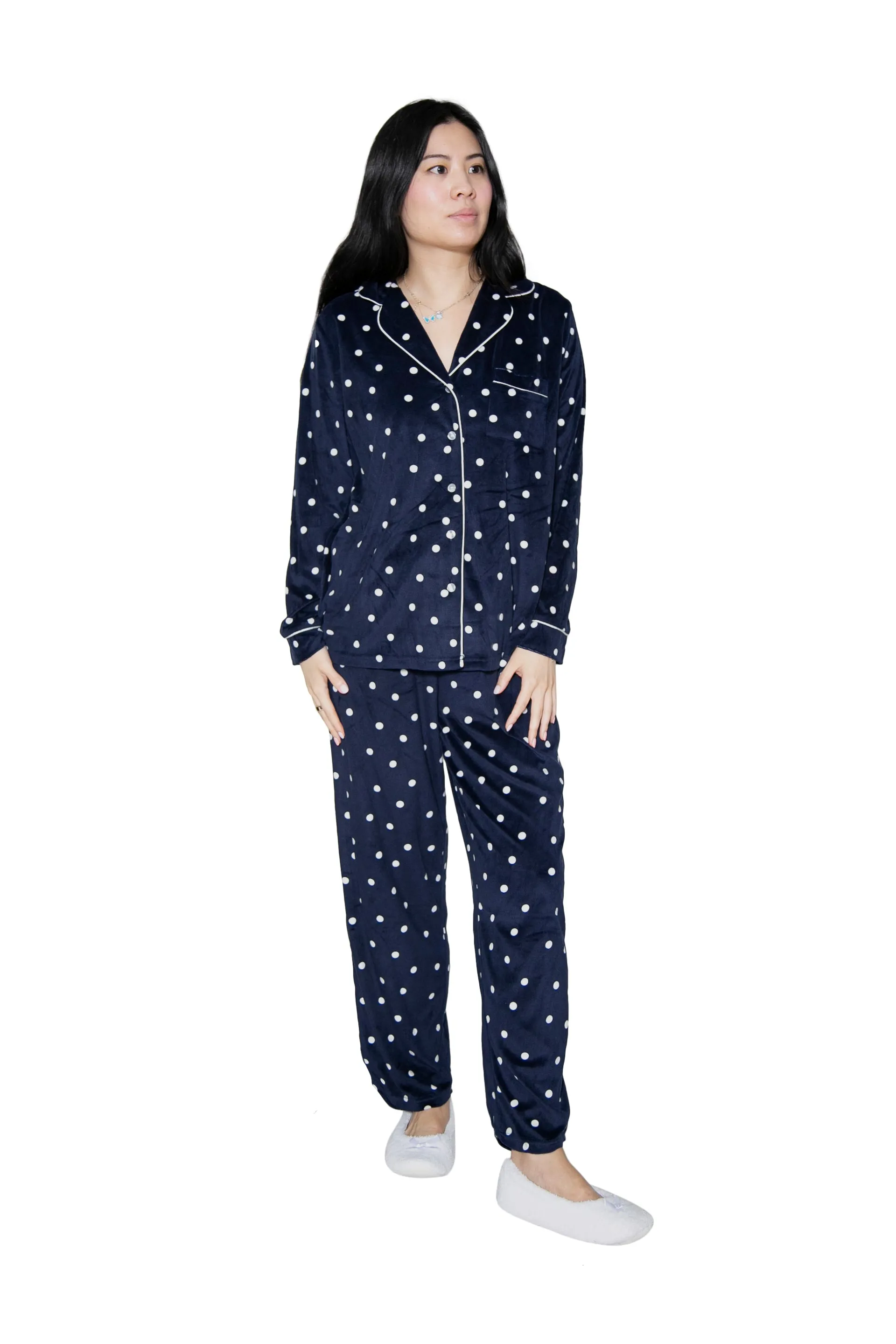 La Cera Sheered Minky Fleece PJ Set