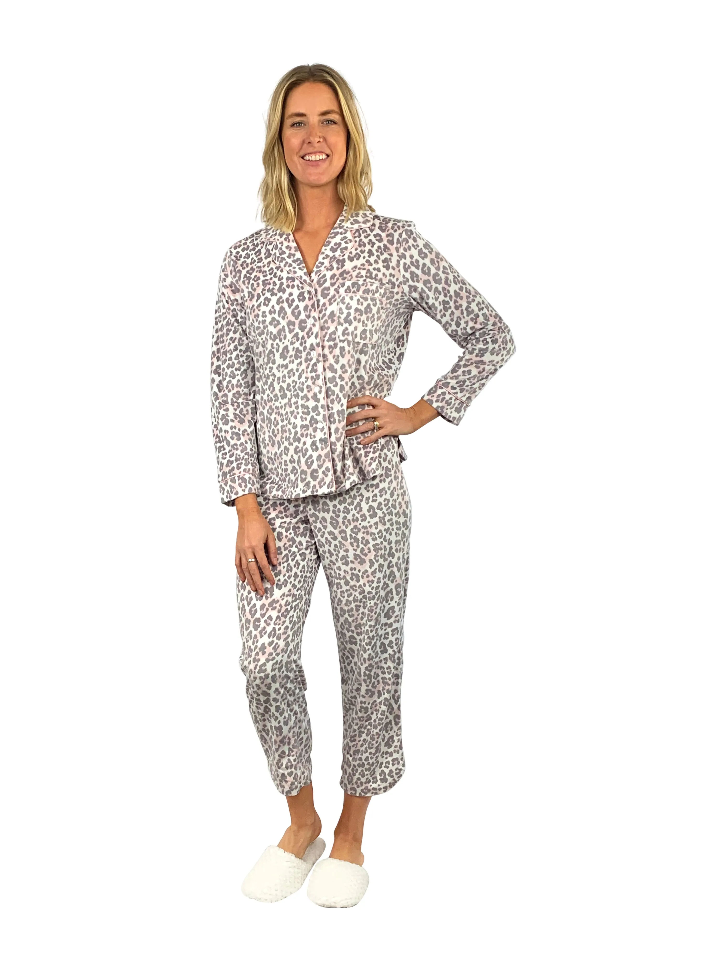 La Cera Sheered Minky Fleece PJ Set