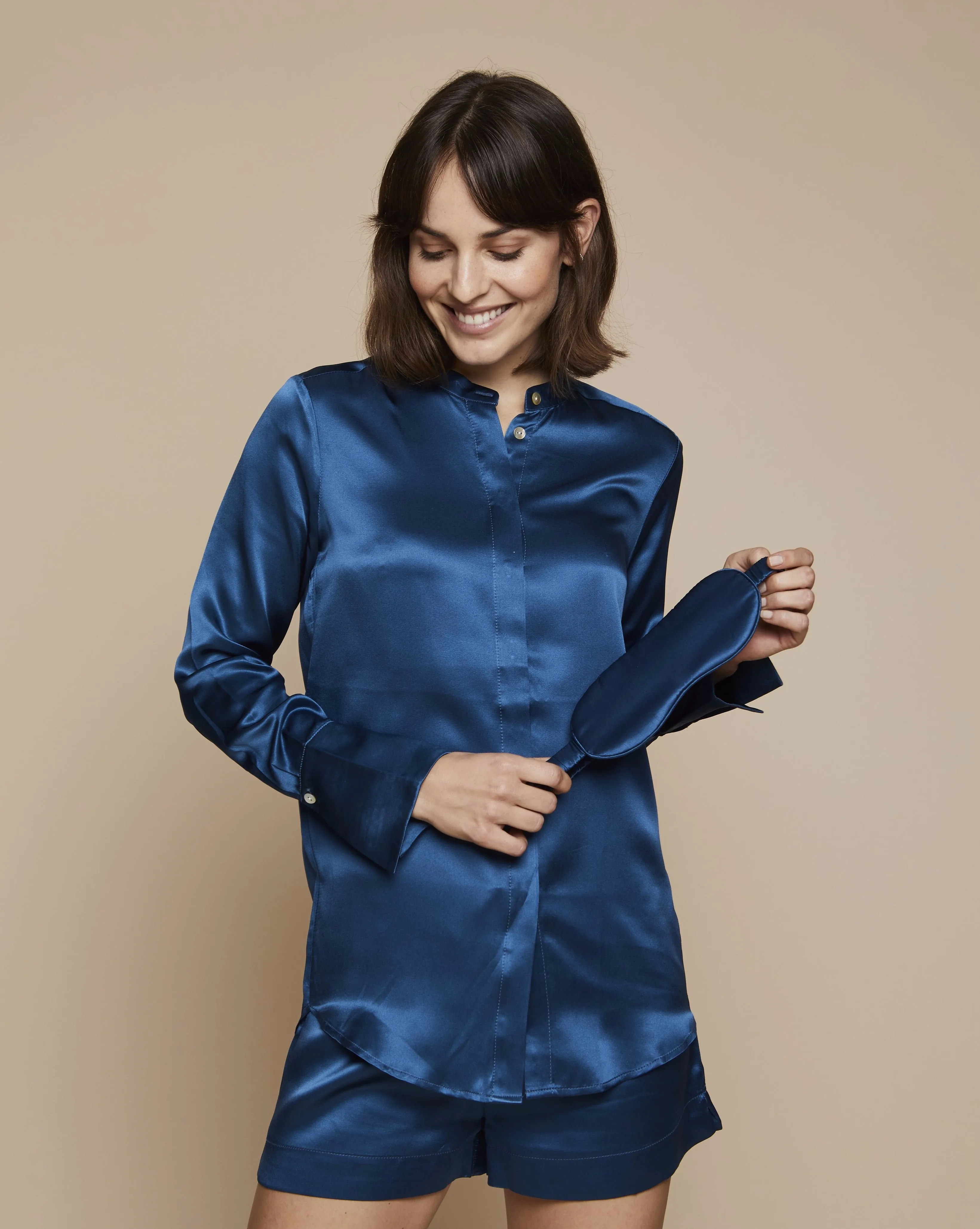 Laura Silk Blouse in Blue Hour