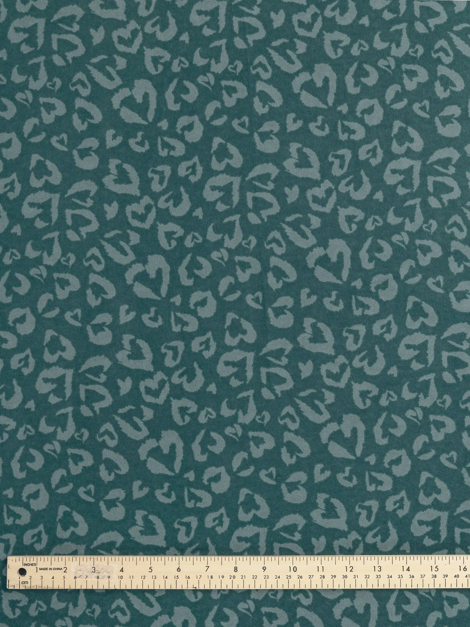 Leopard Print Cotton Flannel Deadstock - Forest Green