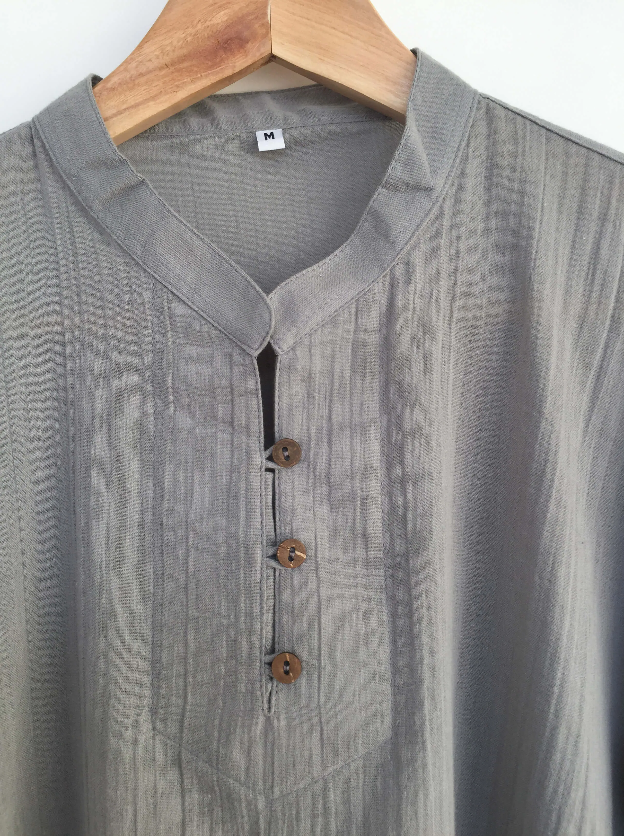 Light Cotton Kurta in Stone Grey