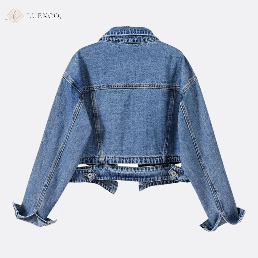 Luexco Ladies Crop Denim Jacket