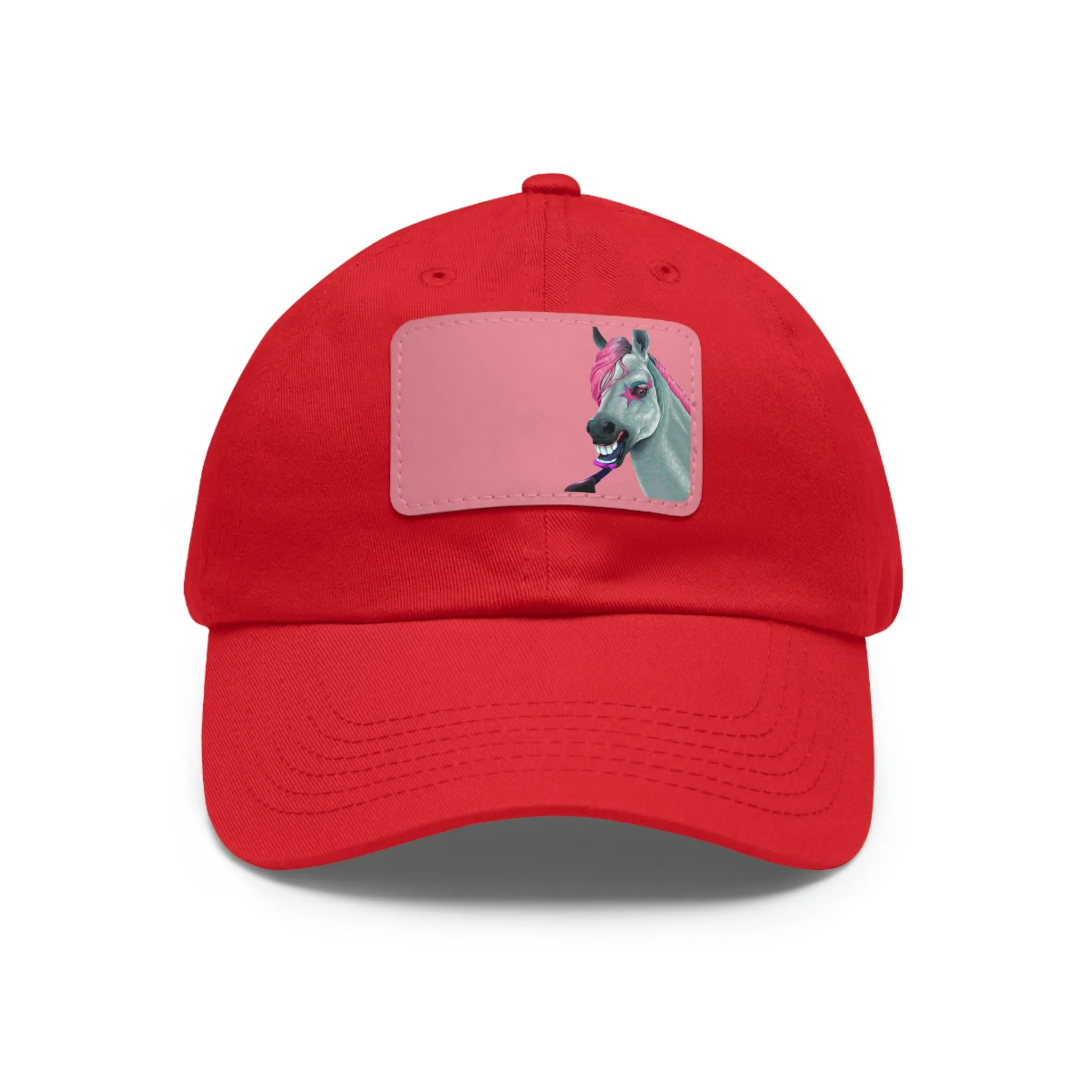 Make-up Horse POD Dad Hat with Leather Patch (Rectangle)