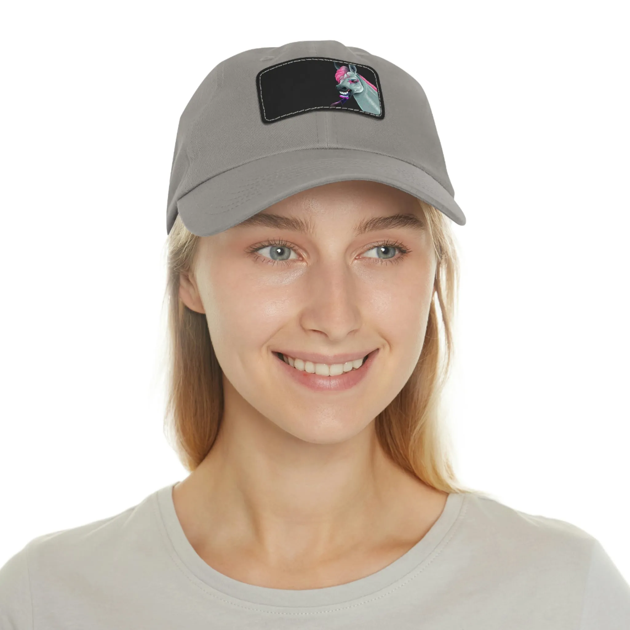 Make-up Horse POD Dad Hat with Leather Patch (Rectangle)