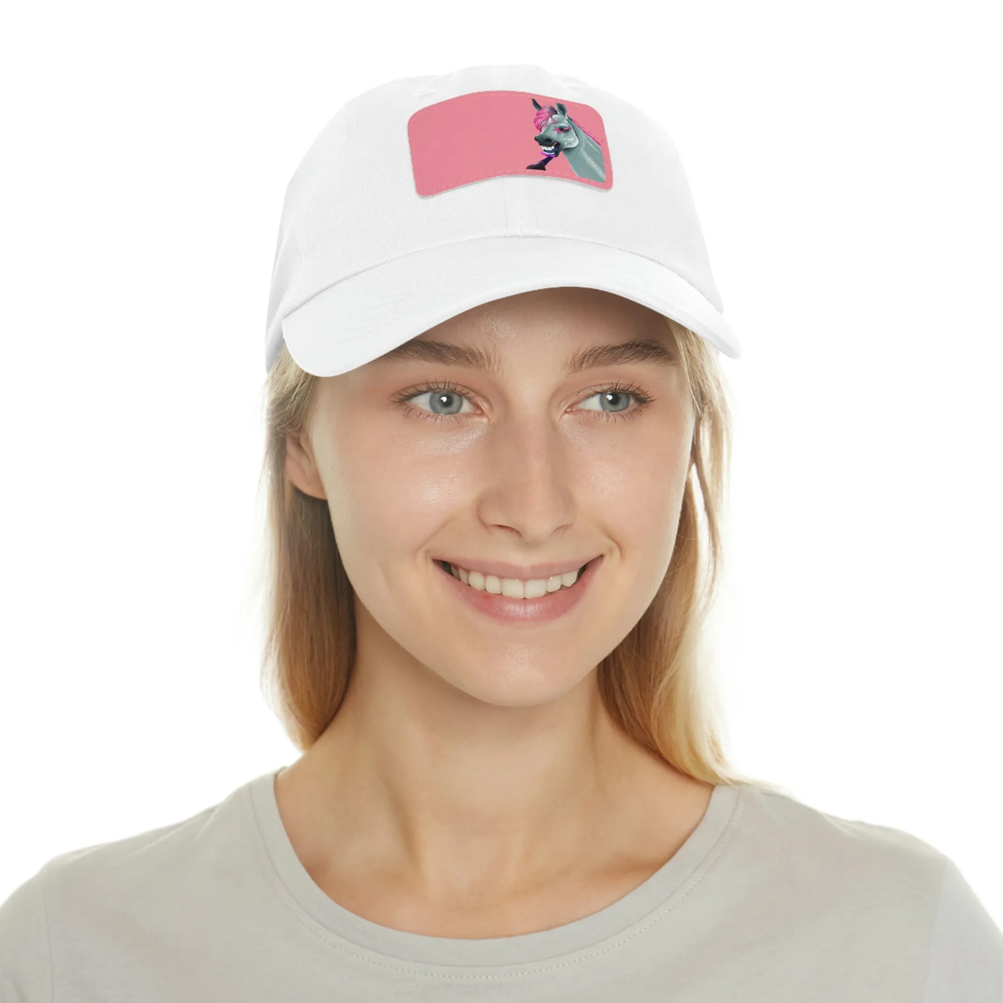 Make-up Horse POD Dad Hat with Leather Patch (Rectangle)