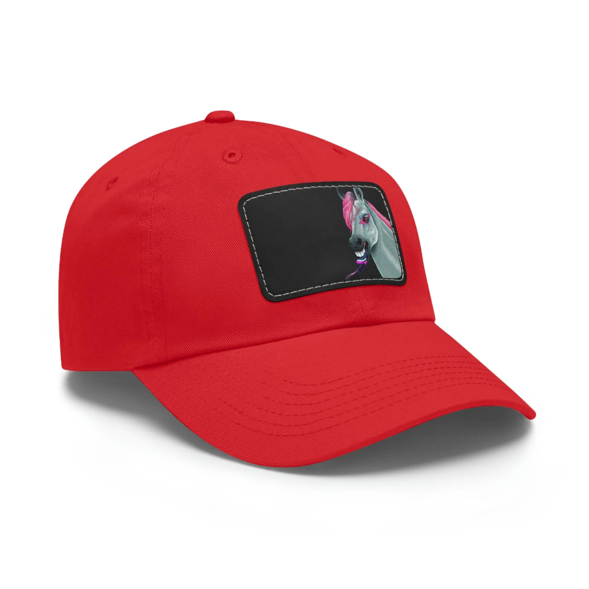 Make-up Horse POD Dad Hat with Leather Patch (Rectangle)