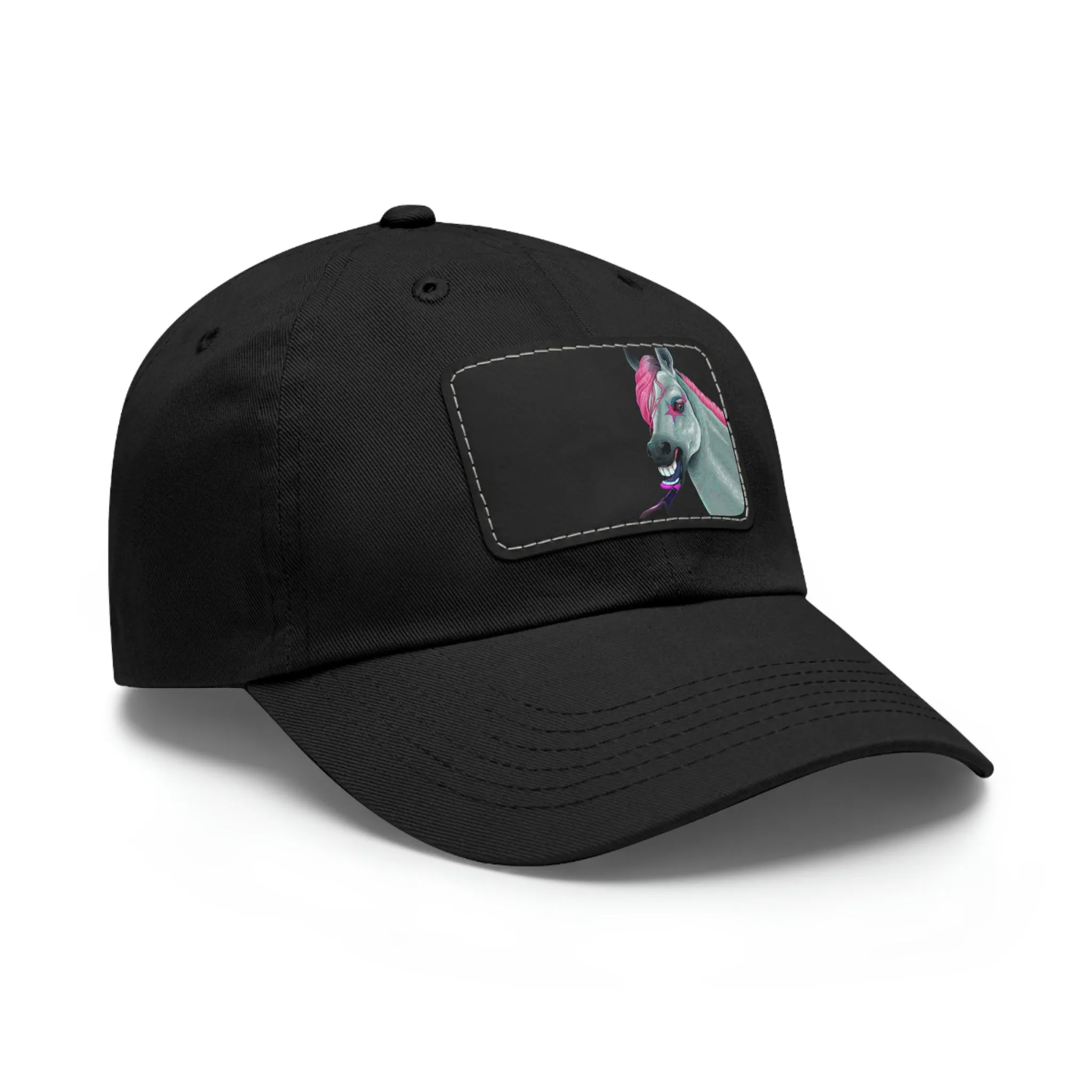 Make-up Horse POD Dad Hat with Leather Patch (Rectangle)