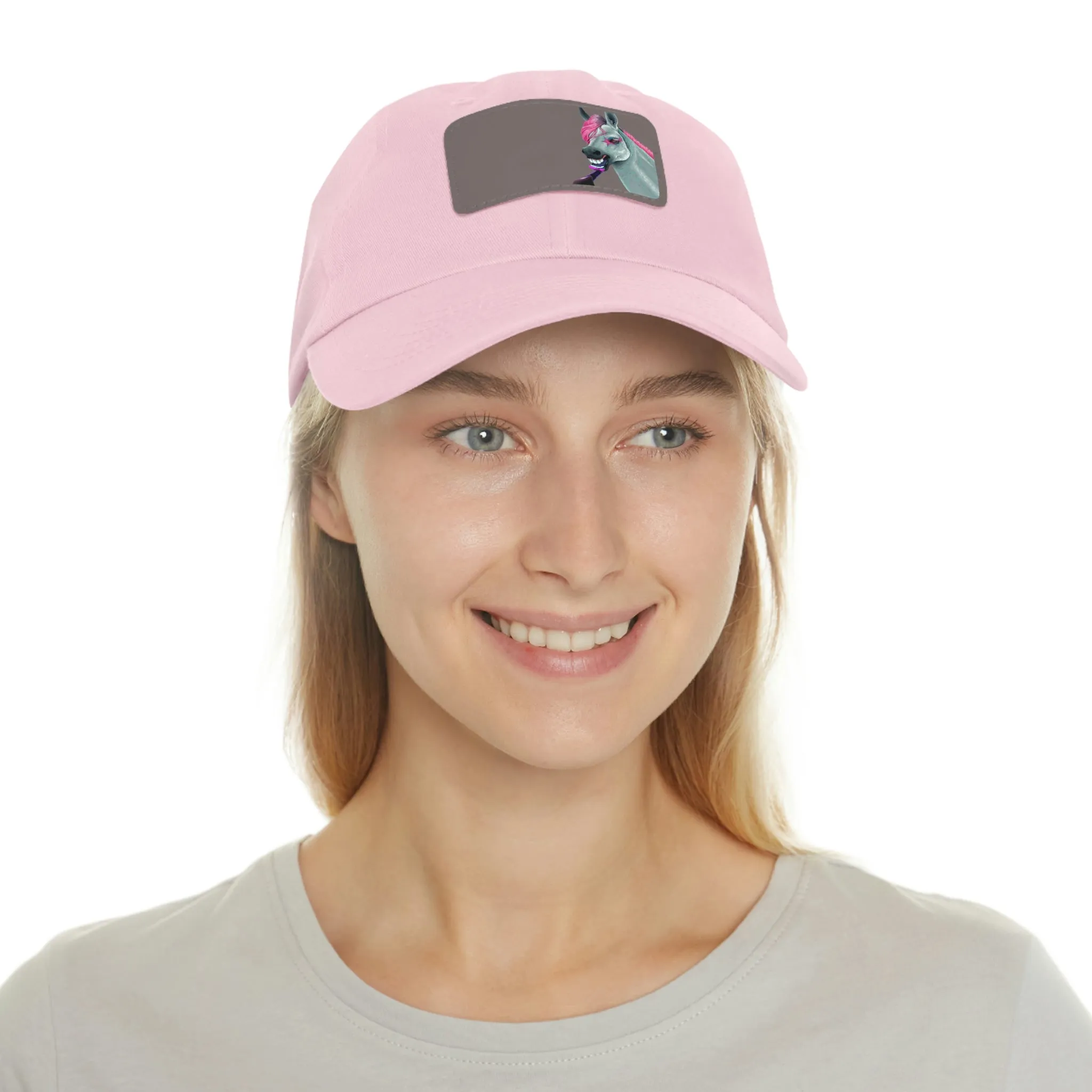 Make-up Horse POD Dad Hat with Leather Patch (Rectangle)