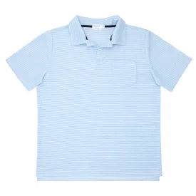 men's powder blue stripe french terry polo