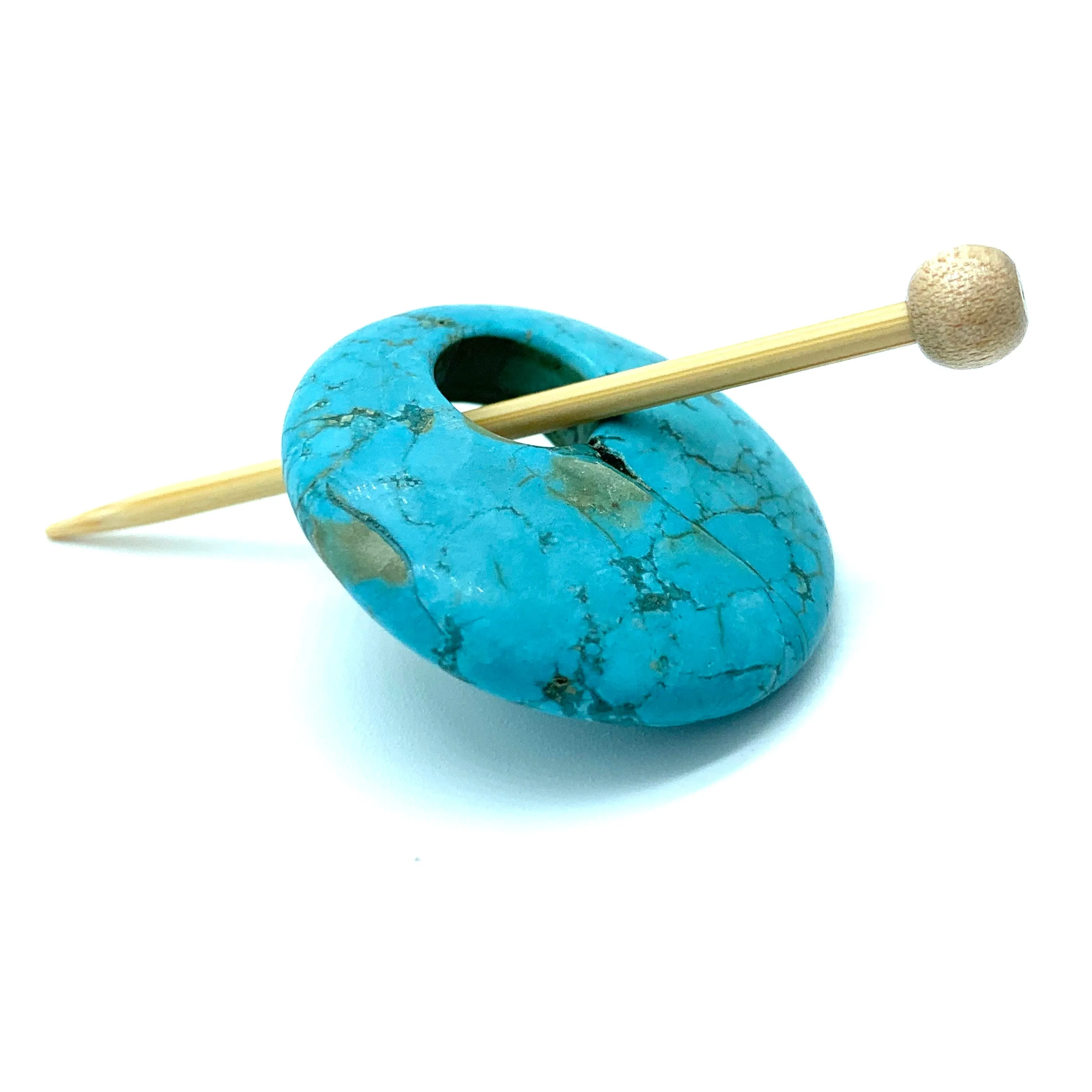 Natural Stone Shawl Pin ~ Howlite