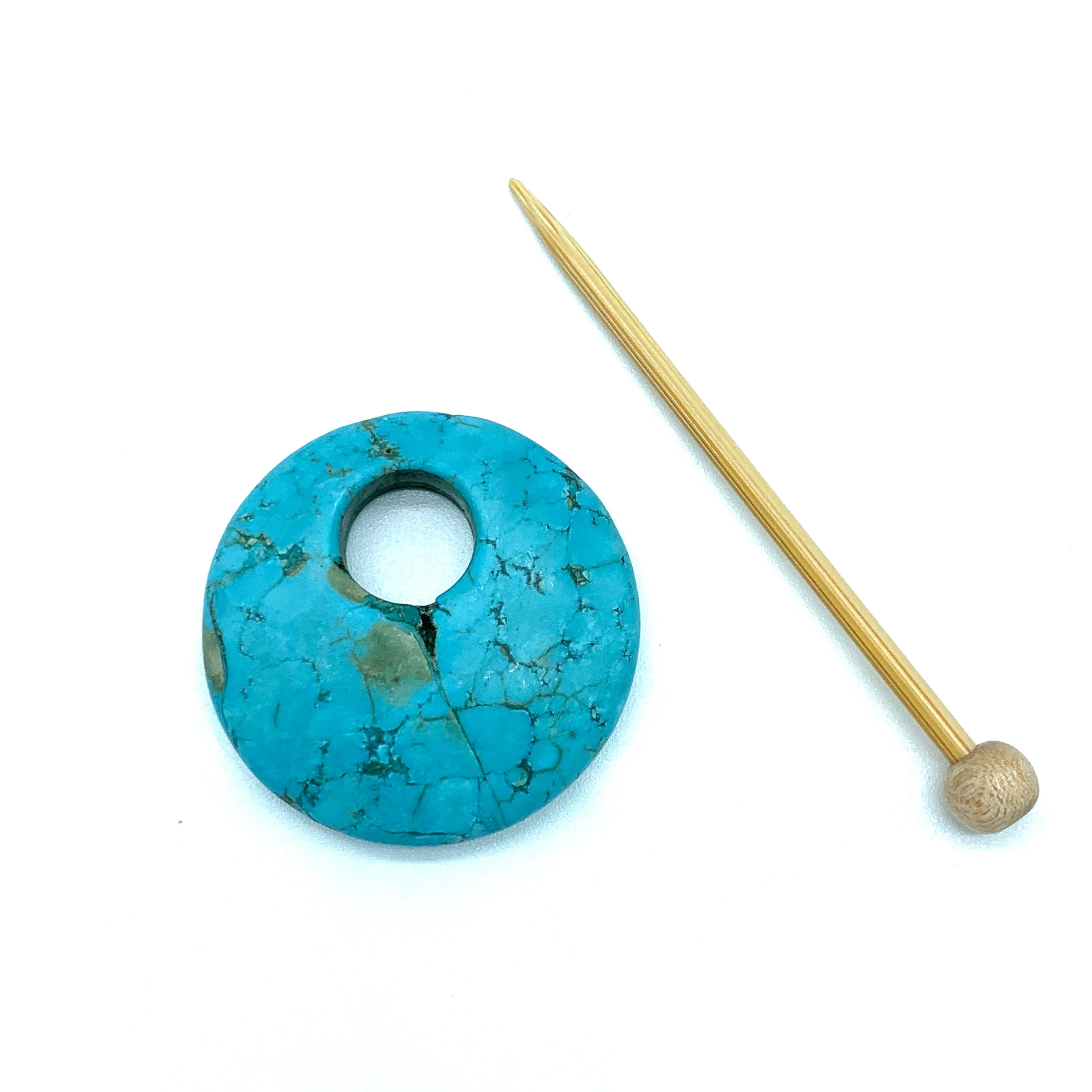 Natural Stone Shawl Pin ~ Howlite