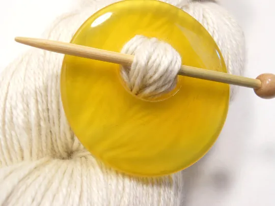 Natural Stone Shawl Pin ~ Yellow Agate #11231