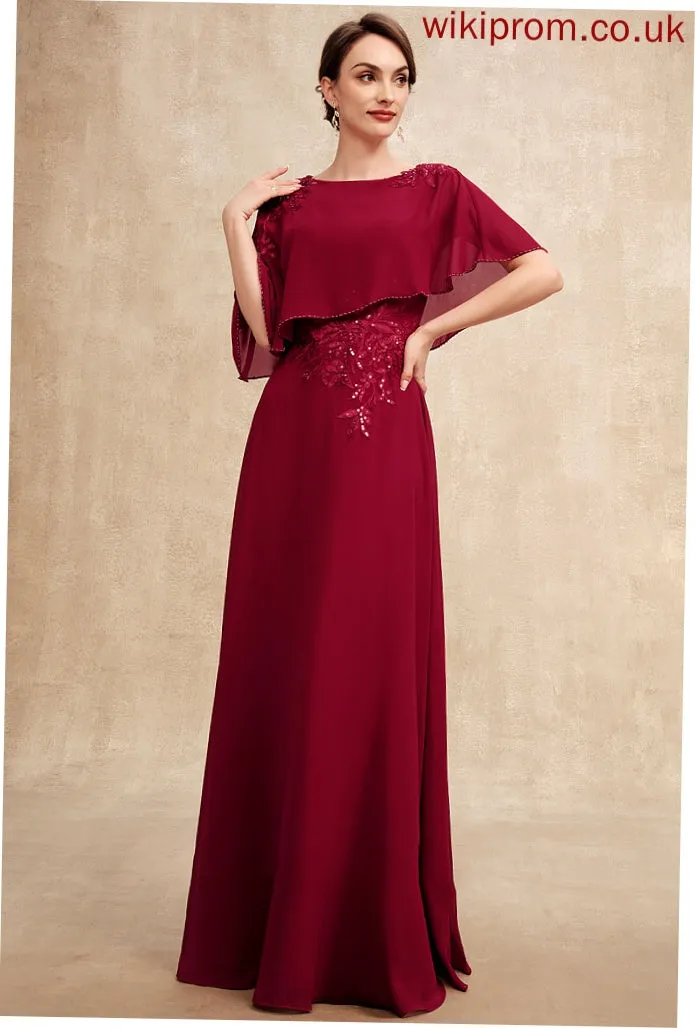 Neck of With Dress Shelby Floor-Length Chiffon Scoop Beading A-Line Mother of the Bride Dresses Bride the Sequins Lace Mother