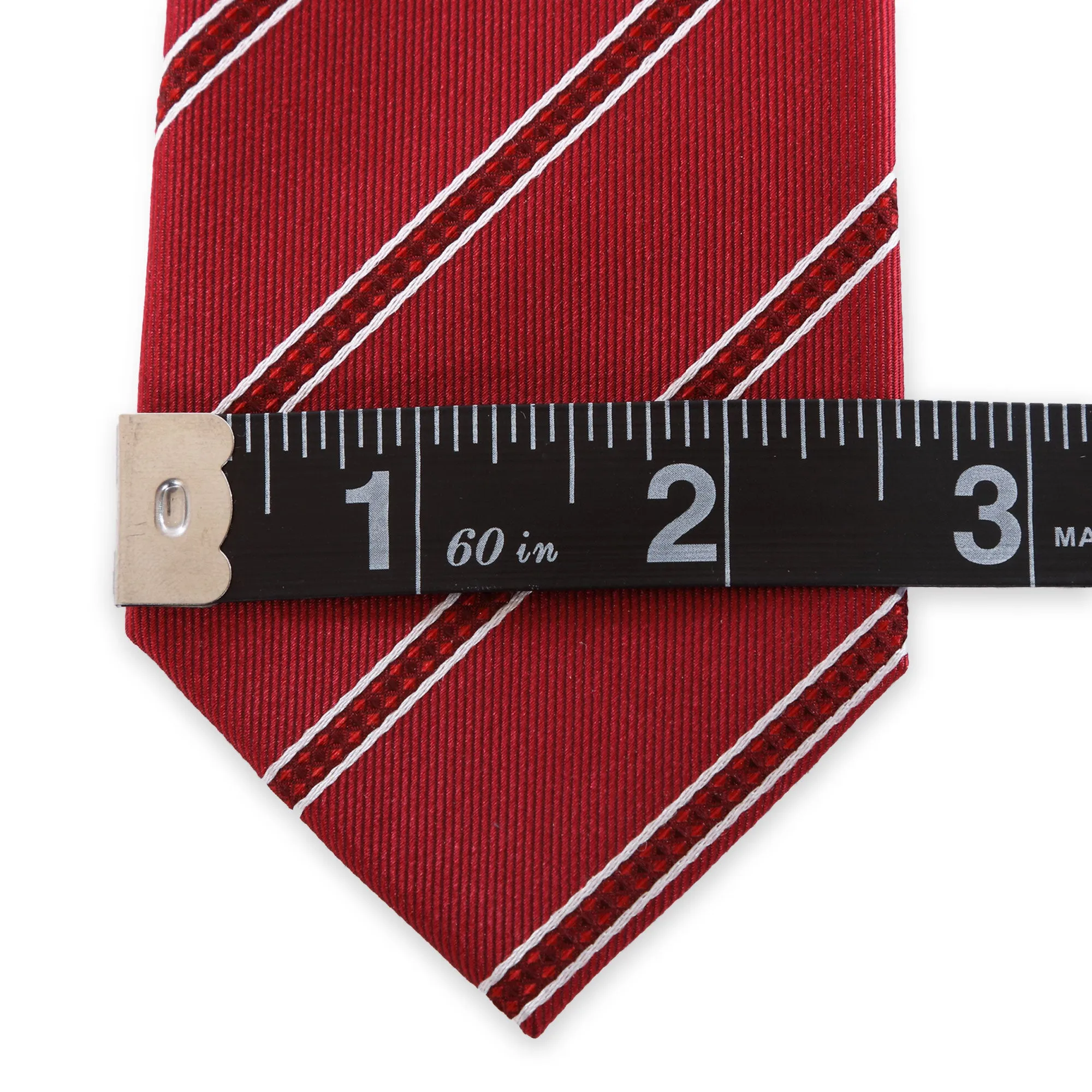 Power Play - Red Kids Zipper Tie with Red and White Stripes