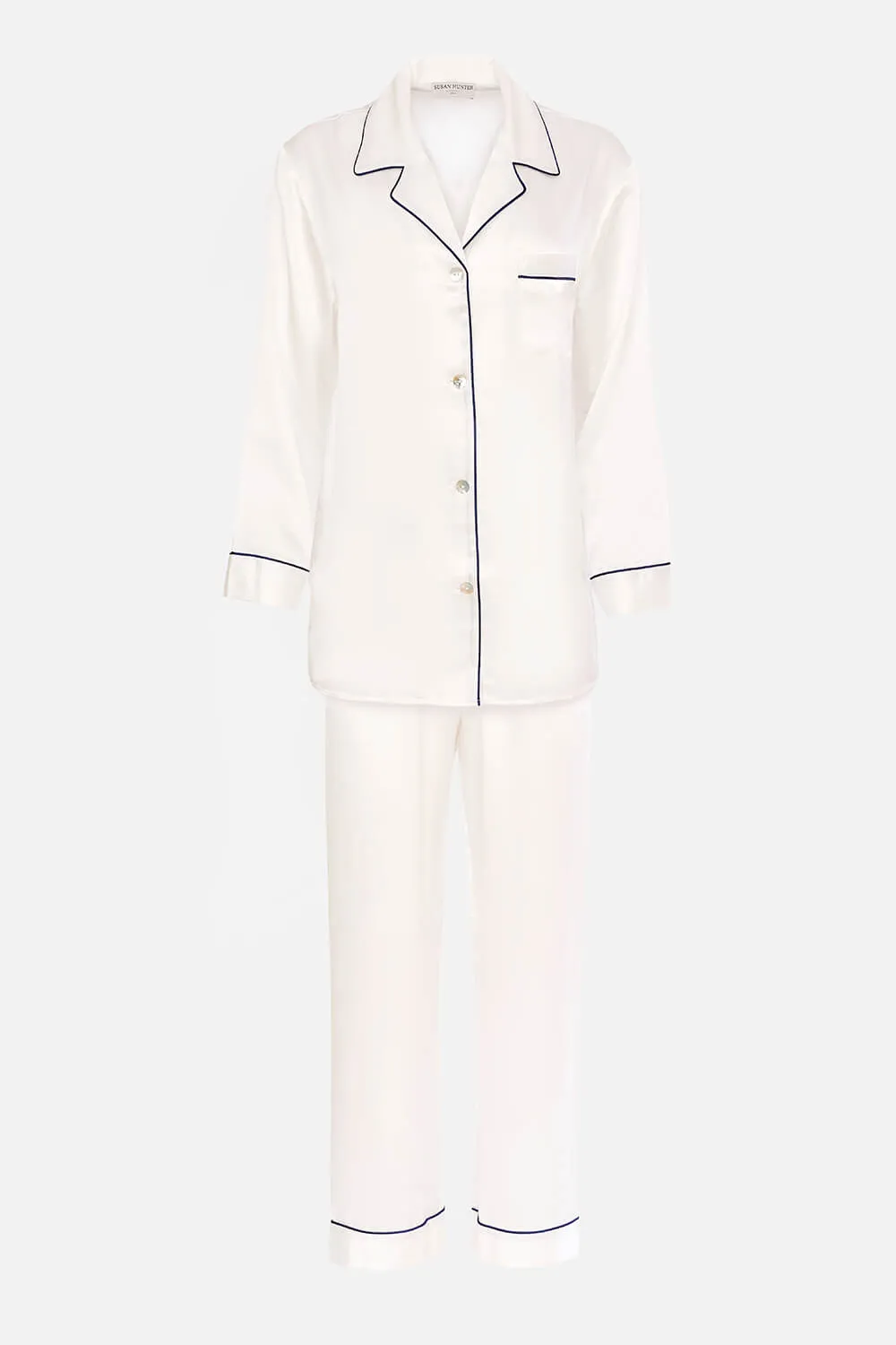 Pure Silk Piped Pyjamas (in stock, 3-day dispatch)