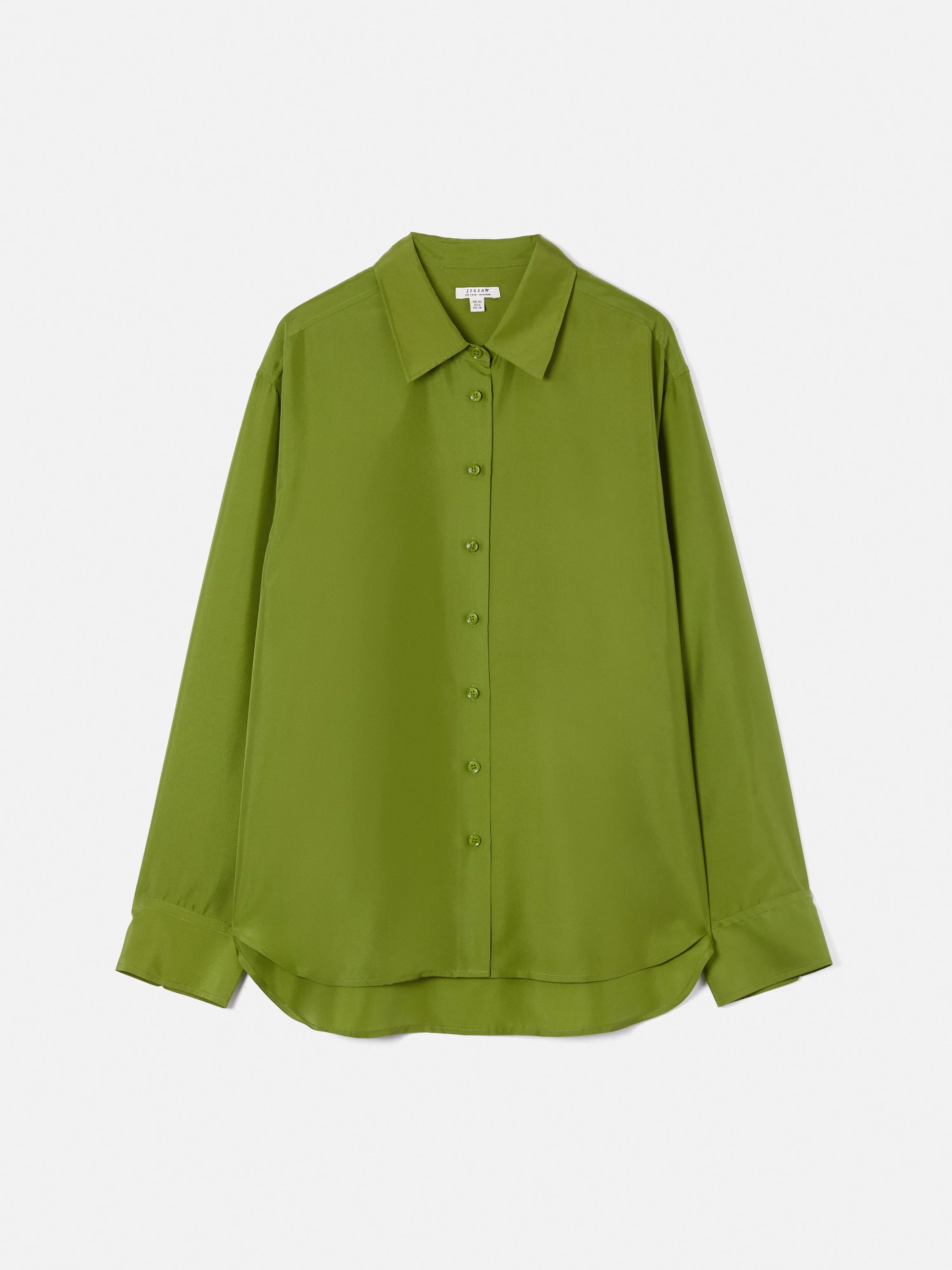 Silk Habotai Relaxed Shirt | Green