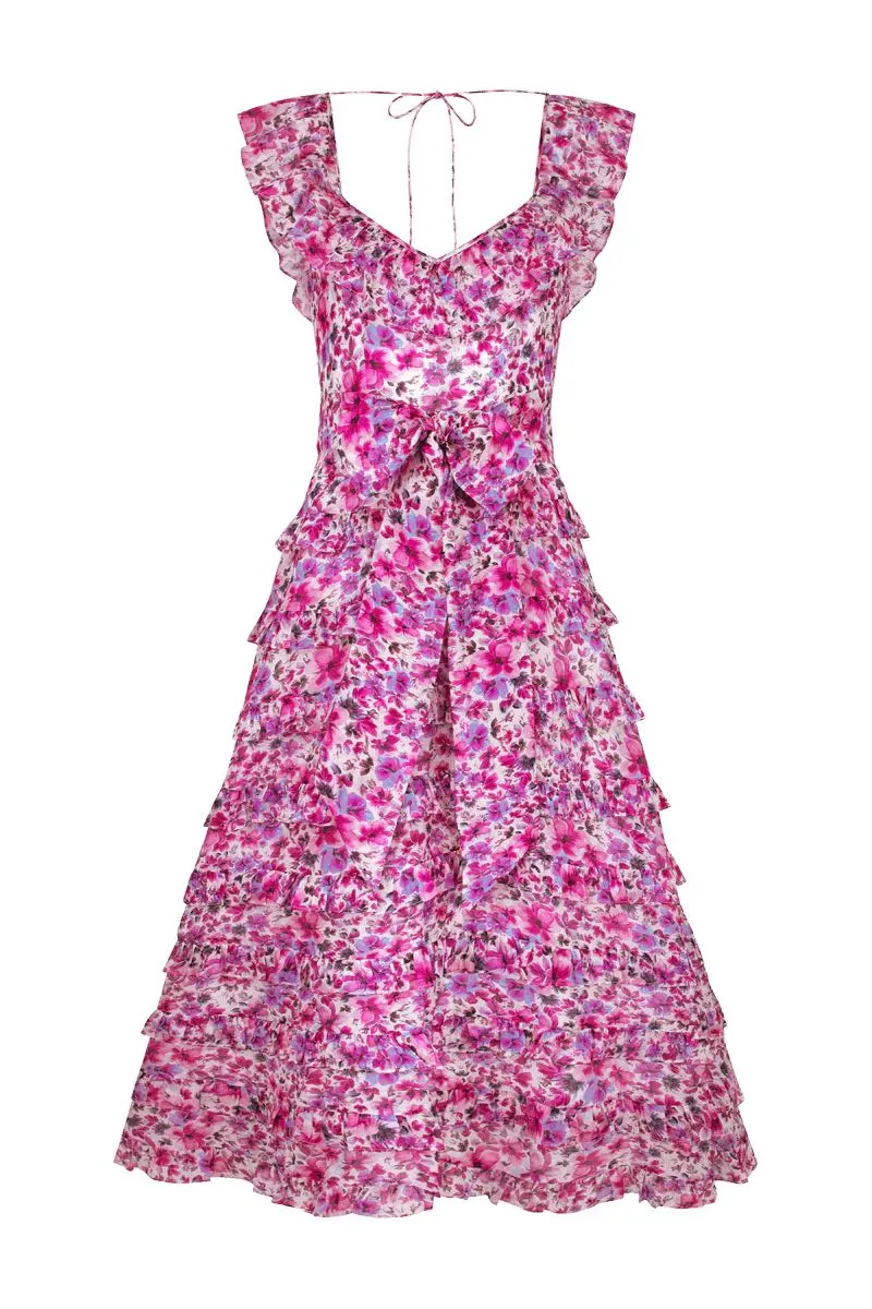 Talulah Petula Midi Dress - Pink Print