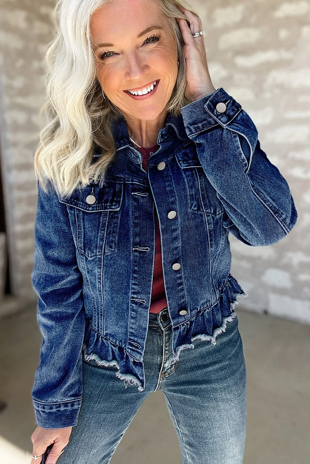 TCL Ruffled Denim Jacket